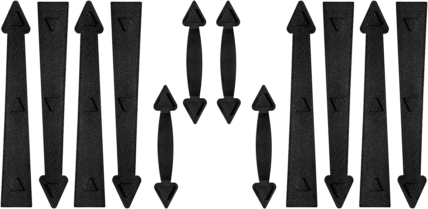 skysen Magnetic Garage Door Decorative Faux Hinges Handles Accents Hardware Kit Black(cxckls-2 Pack)