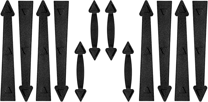 skysen Magnetic Garage Door Decorative Faux Hinges Handles Accents Hardware Kit Blackcxckls-2 Pack