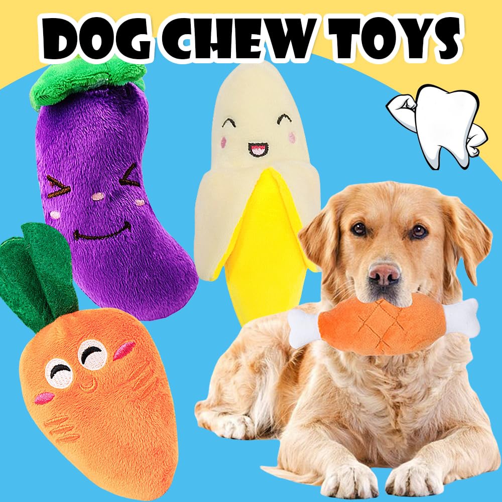 Speedy Panther 6 Pcs Squeaky Dog Toys, Plush Dog Toys, Dog Teddy Toys, Dog Teething Toys, Puppy Chew Toys for Small Medium Dogs - Image 3