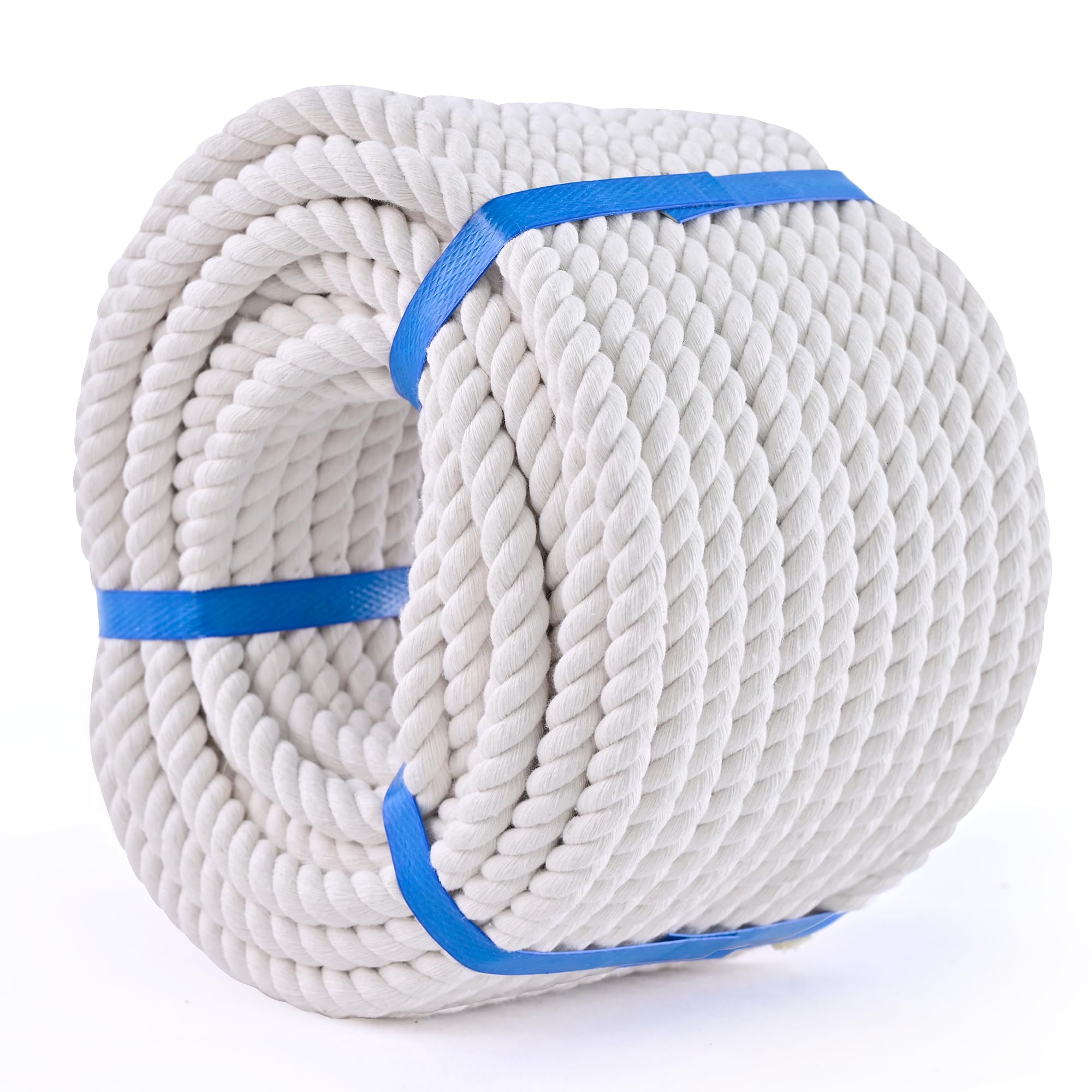 Cotton Rope 1.5 In X 50 Ft Natural Thick Twisted Rope For