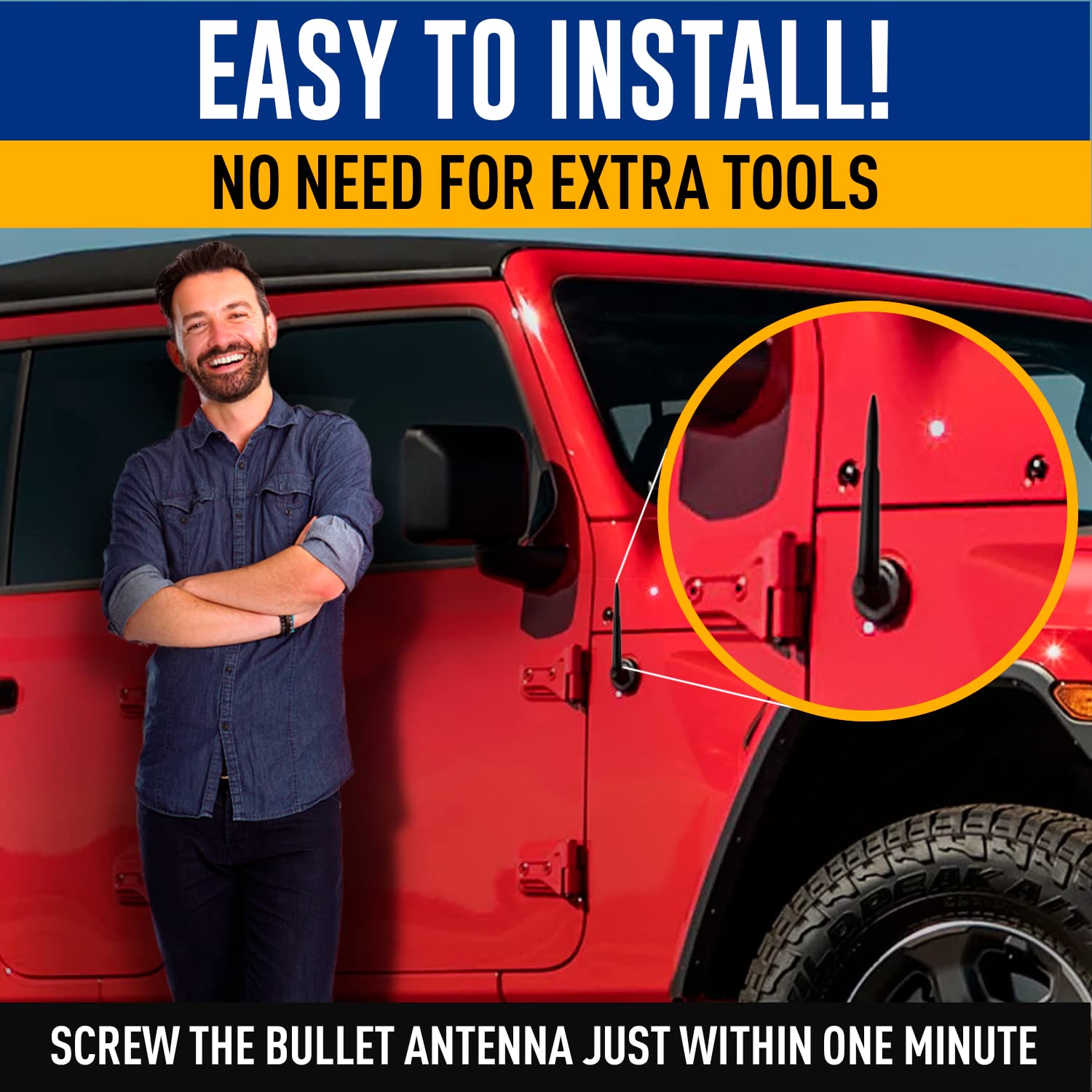 Buy Bullet Antenna Mast for Jeep Wrangler JK JL Gladiator 20072022