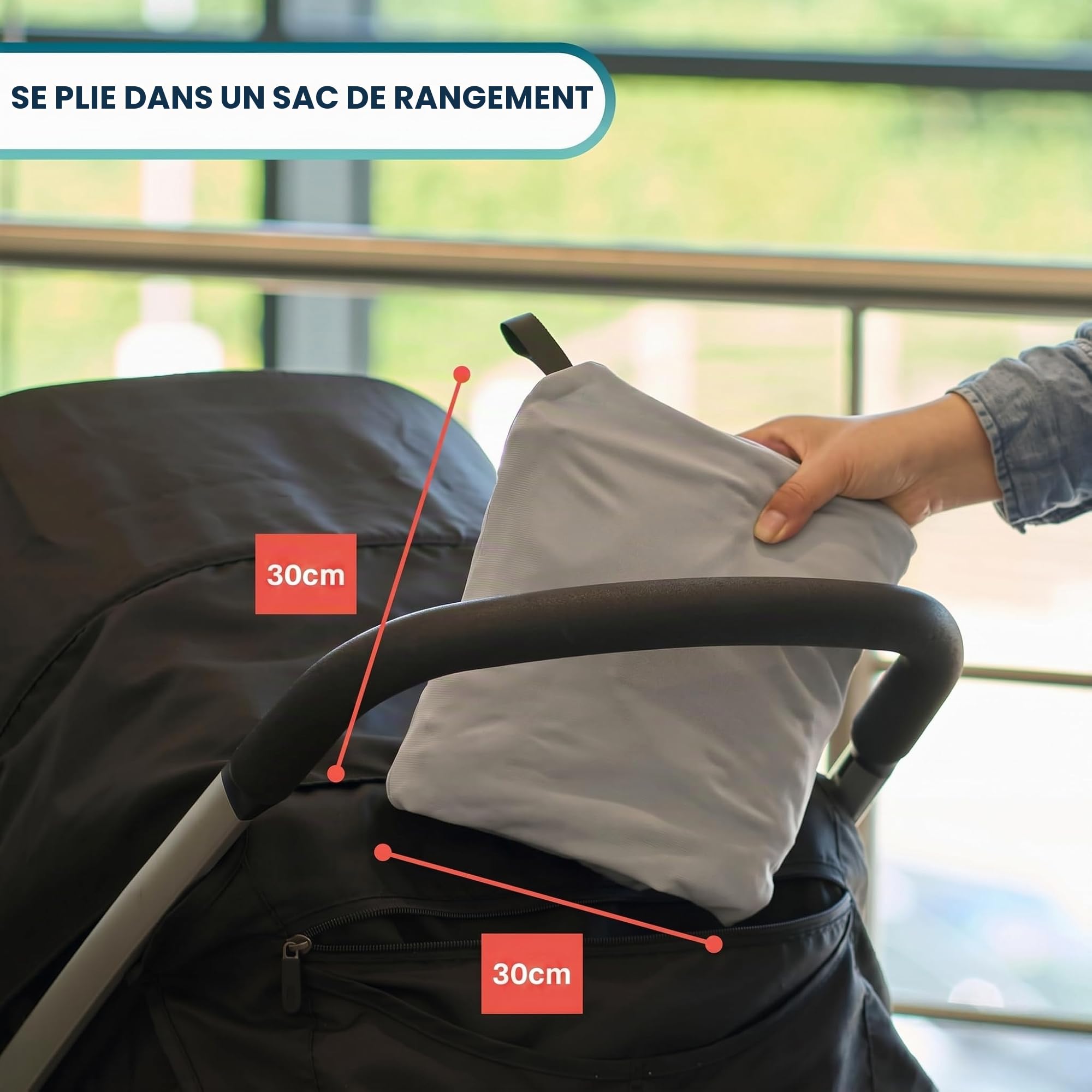 BRAMBLE - Grande Housse de Poussette pour Avion - Housse de Transport imperméable pour Poussette et Landau (Gris)
