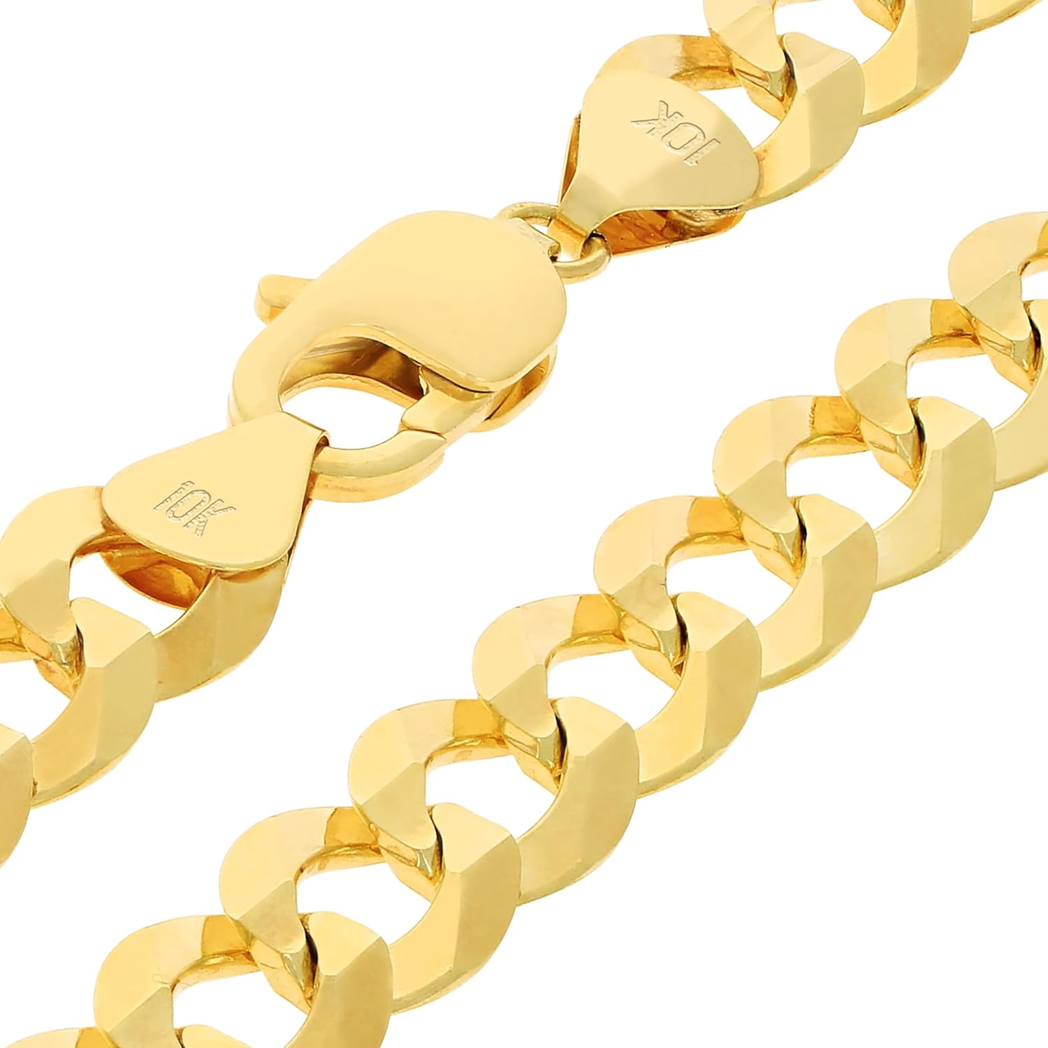 Nuragold 10k Real Yellow Gold Solid Cuban Curb Link 11.5mm Chain Necklace (20"-30") Italian Jewelry for Men - Image 4
