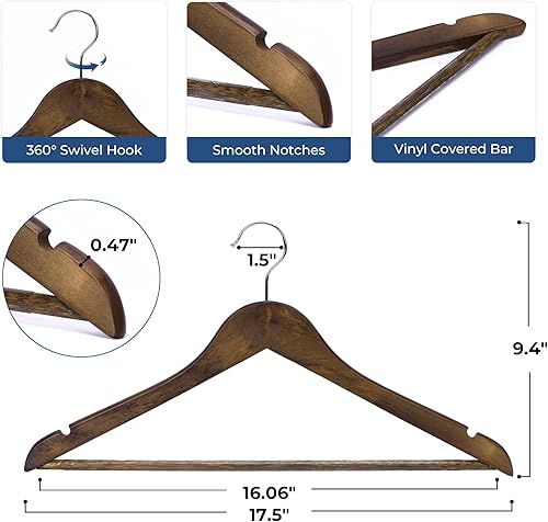 Miniatura 6 de J.S. colgador perchas de madera maciza