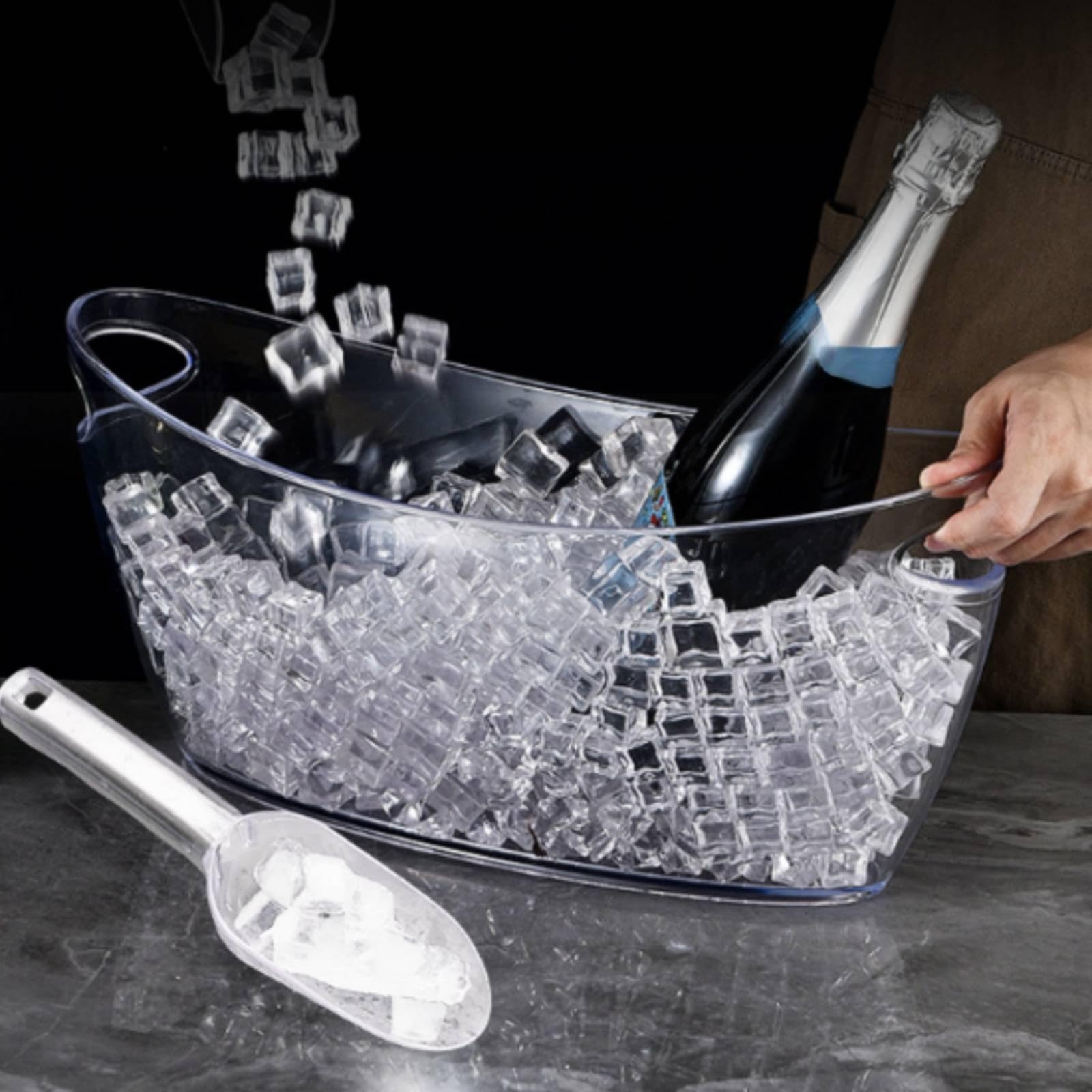 Seau à Bouteilles Transparent, size to 1, style to 1 | En Plastique, pour espaces événementiels
