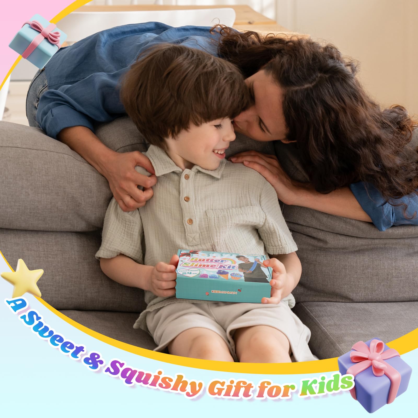 Kit Slime Au Beurre 12 Pots - Jouet Sensoriel Parfumé Pour Enfants 3-12 Ans - Cadeau Anniversaire Créatif