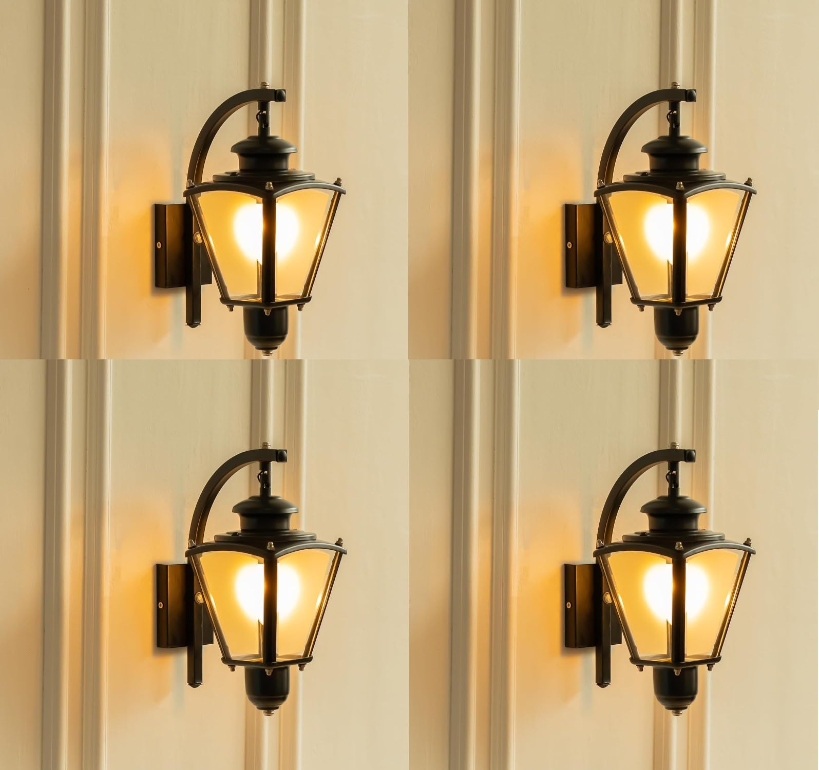 Black Victoria Hanging Wall Sconce–Metal Waterproof Outdoor Wall Light for Staircases, Terrace Wall, Courtyard, Entryways, and Garden Areas–Bulb Included (4)-image-40
