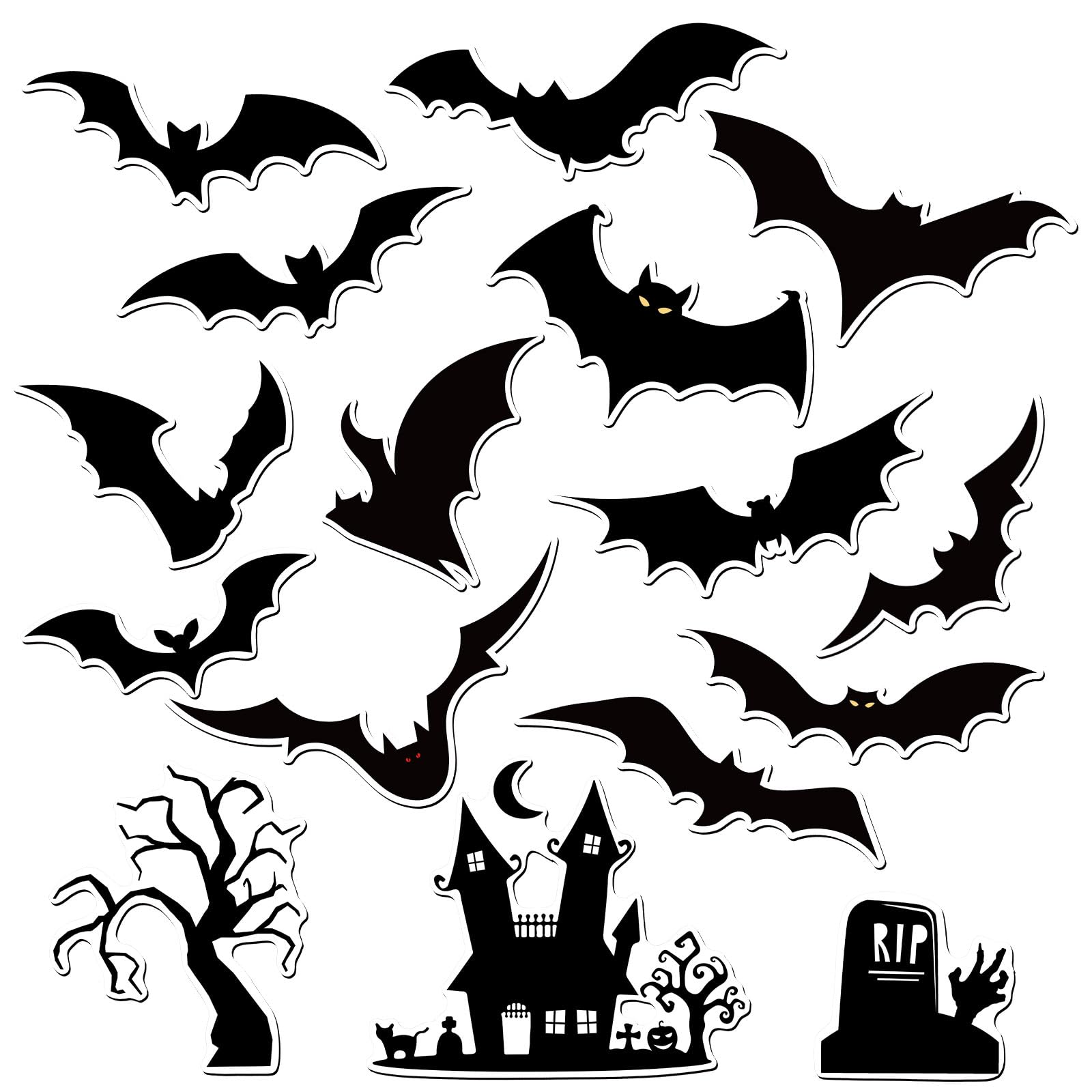 Aimants chauve-souris Halloween Whaline pour décorer le frigo et la porte de garage