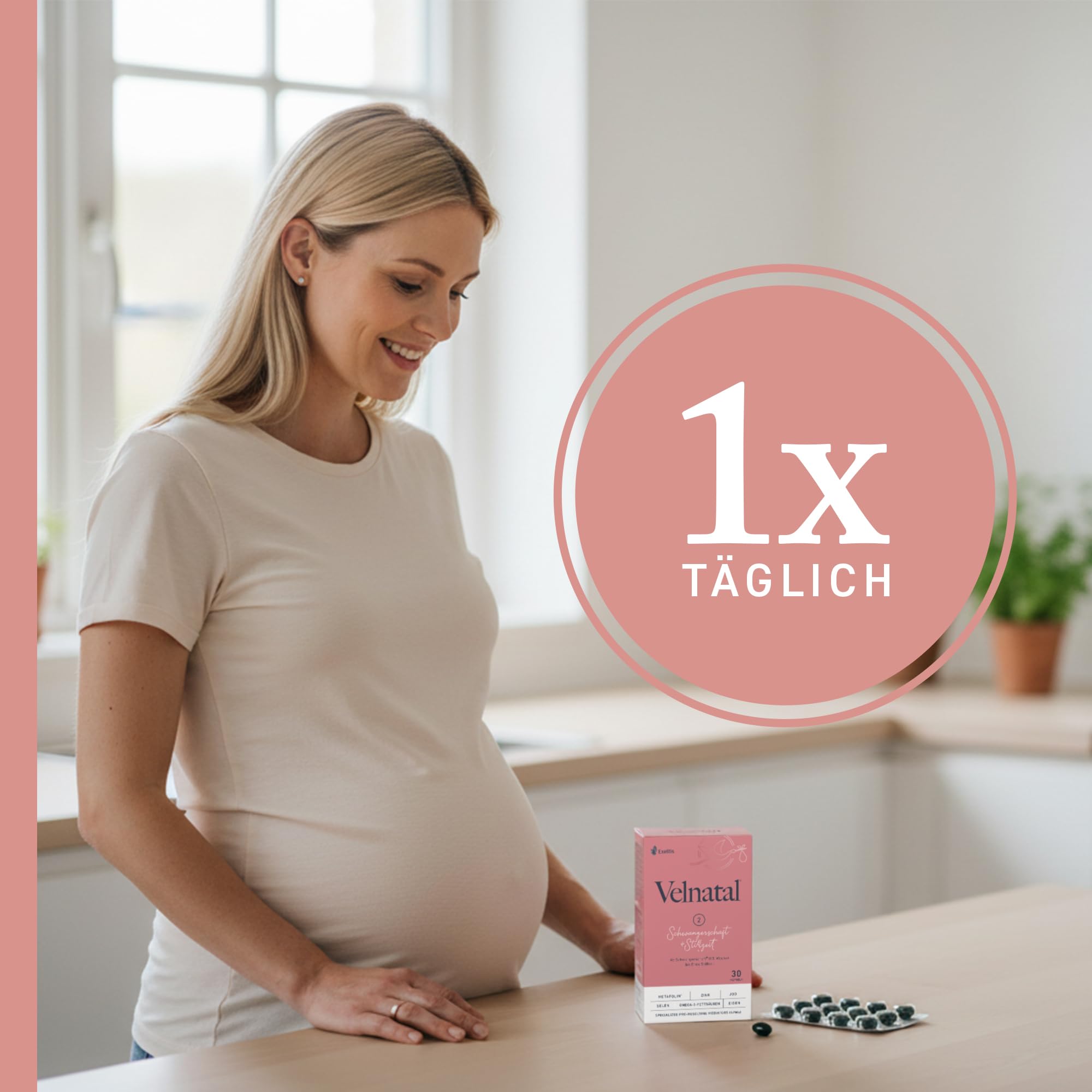 Schwangerschaft + Stillzeit, mit Omega-3, 90 Weichkapseln | Eisen, DHA & EPA, wichtige Vitamine & Mineralstoffe, für Mutter und Kind, glutenfrei, laktosefrei, 1x täglich 1 Kapsel