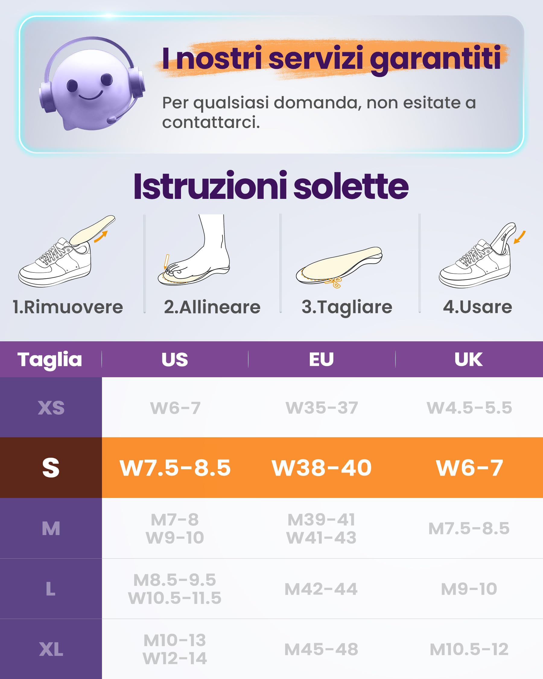 Plantari Piede Piatto, QBK Solette Antipronazione per Dolore Al Tallone, Supinazione, Spina Calcaneare, Mal Di Schiena, Tendinite D'Achille, Efficace Anti-Affaticamento, Comodità S