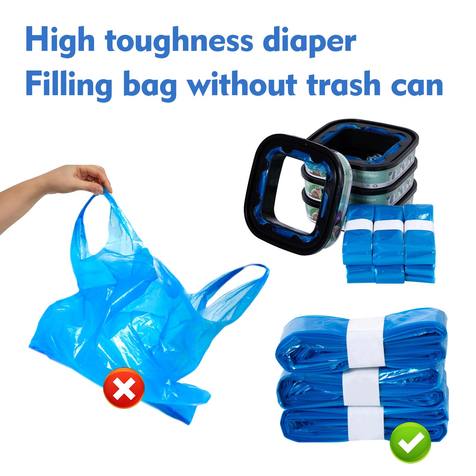 4,5 m bolsas de recambio para cubo de pañales Litter Locker 12 unidades Litter Locker Recarga para cubo de pañales compatible con cubo de basura para gatos