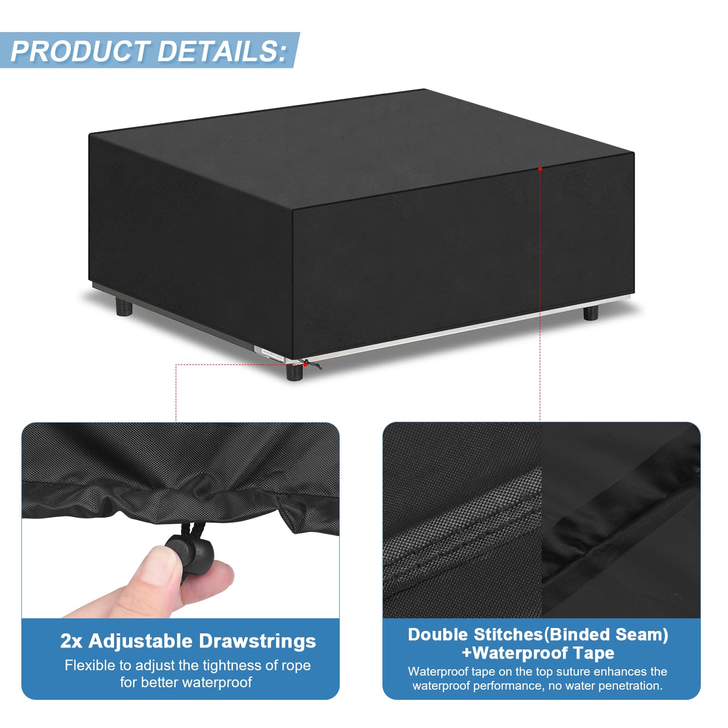 VANSHEIM Funda Plancha Gas Funda Barbacoa Gas Exterior Impermeable Funda para Exterior Plancha Protector Barbacoa Exterior Resistente al Viento 420D Tela Oxford 80x60x25cm — view 3