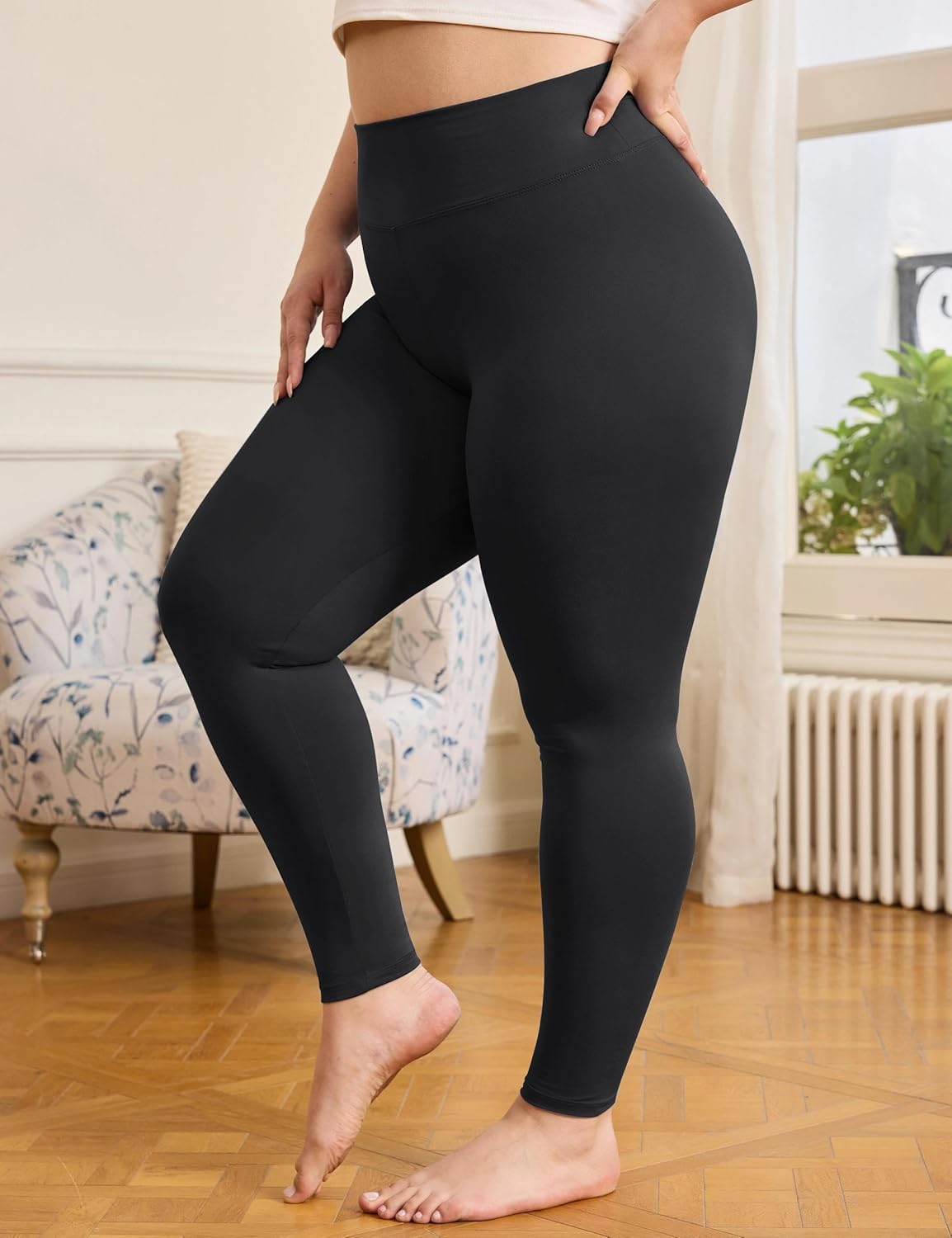 VALANDY Creamlush Plus Size Womens Leggings-4 Packs High Waisted Leggings for Women Comfy Stretchy Lounge Pants Tights L-5XL - Image 3