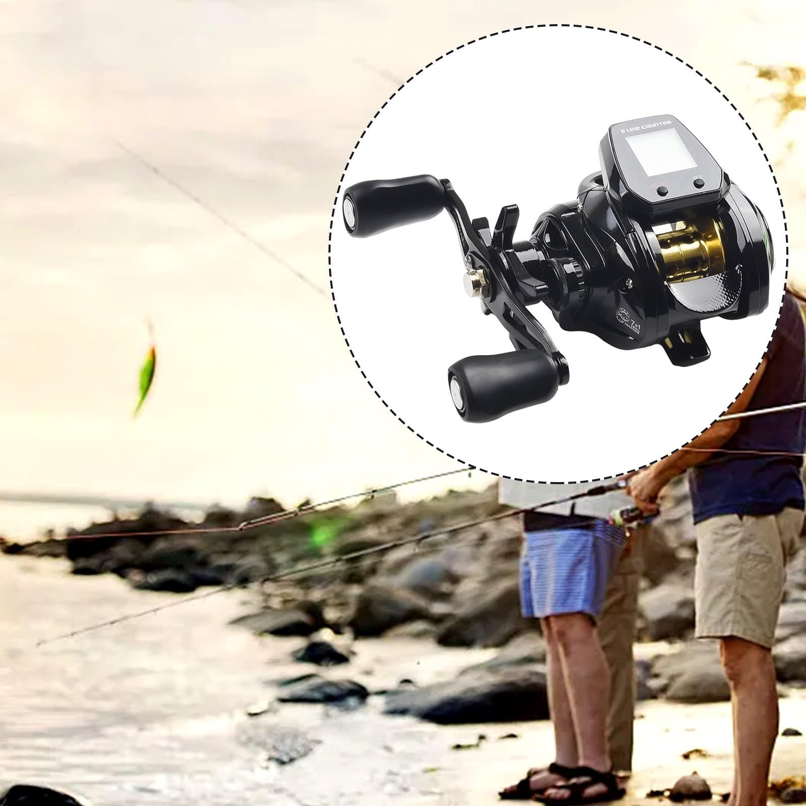 Carrete de cebo de pesca, carretes de pesca de aleación de aluminio con profundidad y velocidad ajustable para pesca