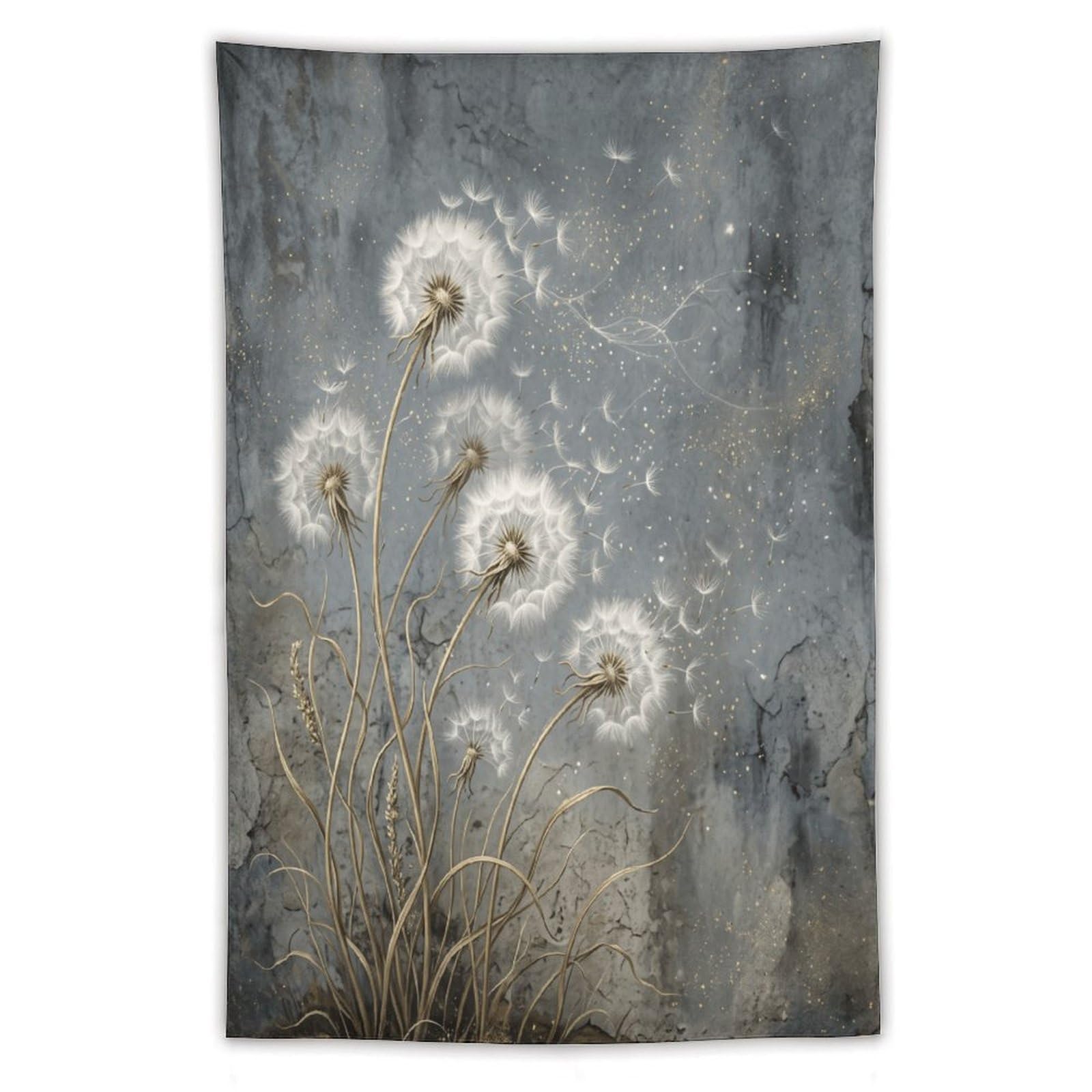 H3B8U2Y5 Dandelion Seed Field Wall Tapestry, Soft Blue Texture