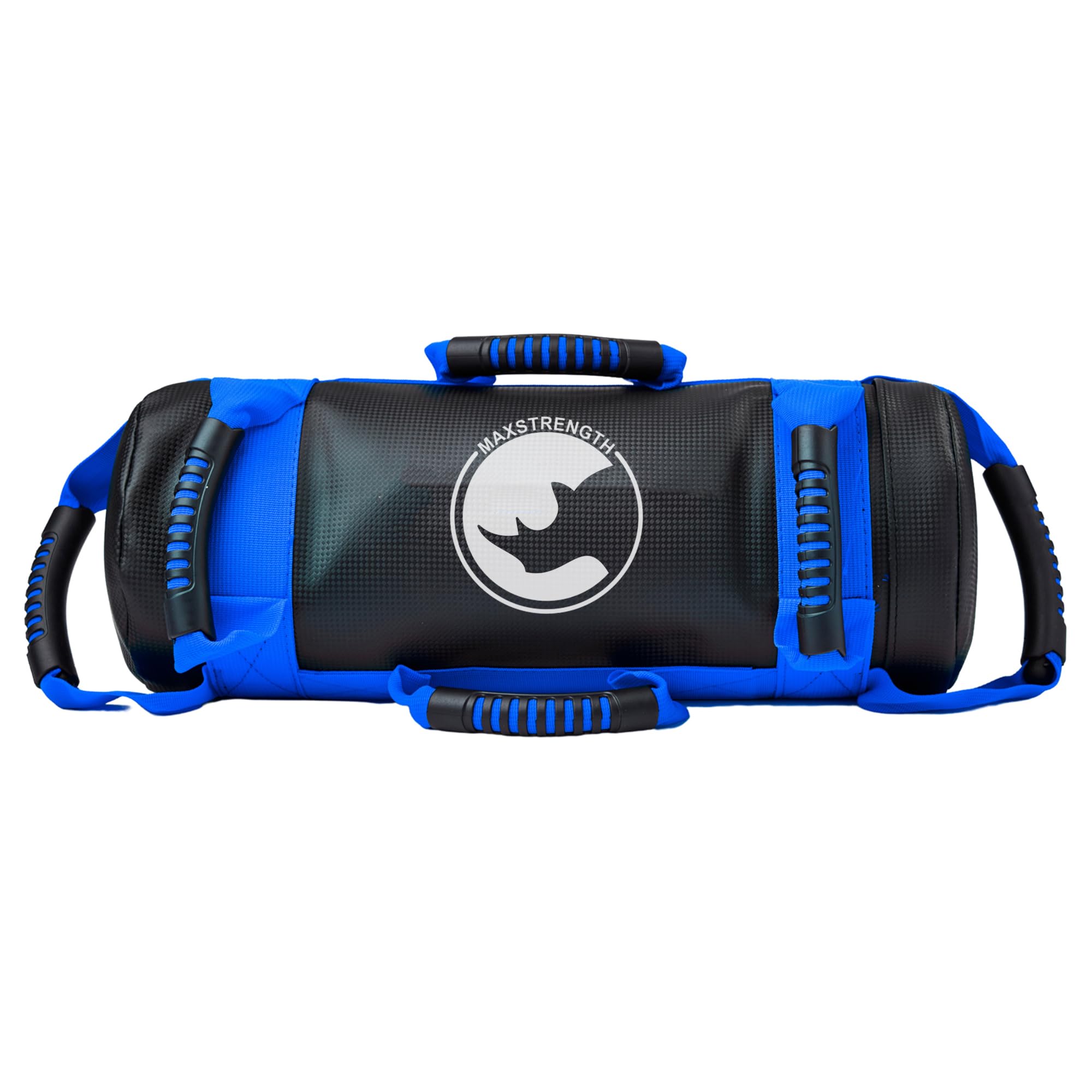 MAXSTRENGTH Sandbag For Fitness Weights Training, Filled Power Bags With Handles and Zipper For Strength Powerlifting Running Heavy Workout Home Gym Exercises (Black/Blue, 20 KG)