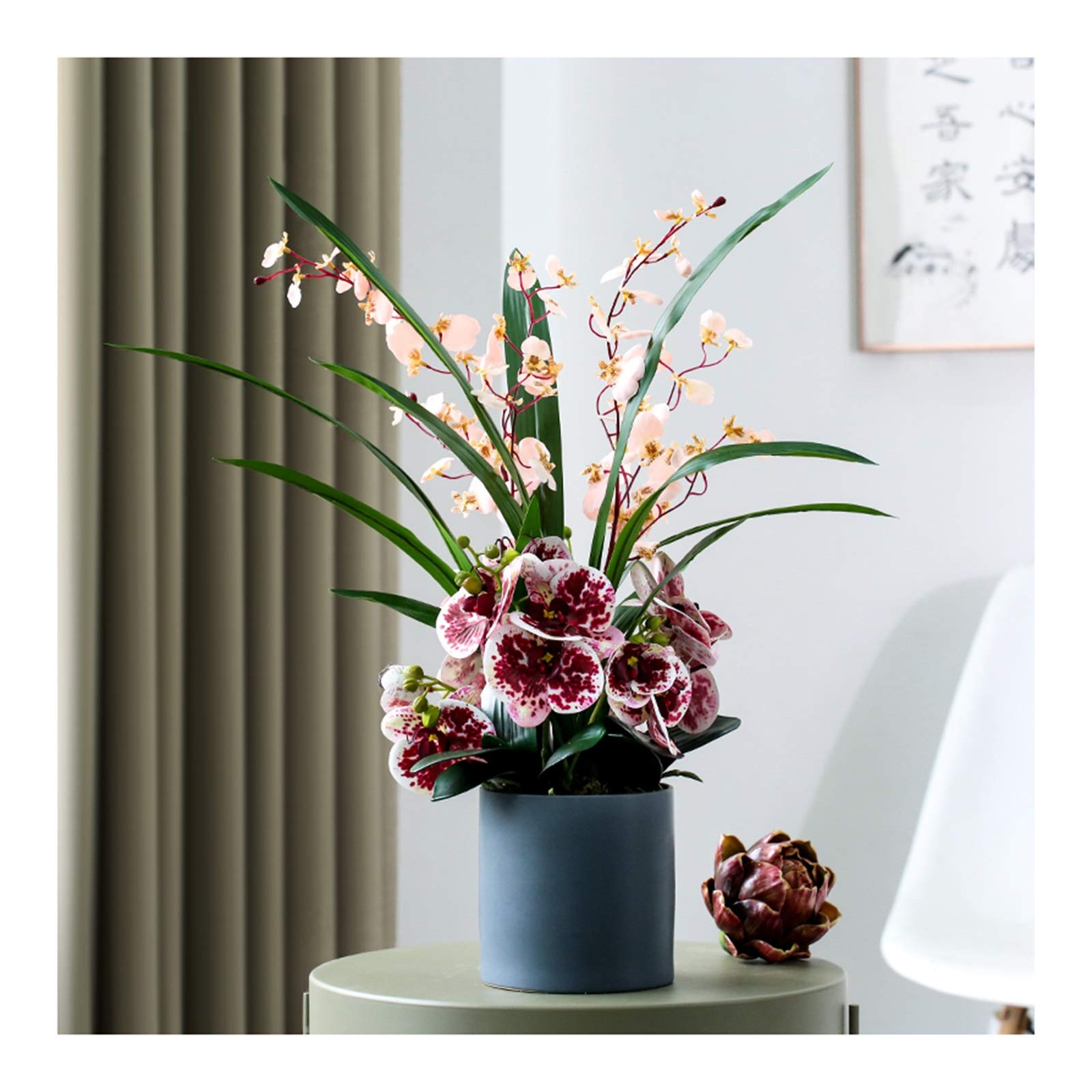 DFGHNBVC Artificial Flowers Artificial Butterfly Orchids - Faux Orchid Flowers Phalaenopsis Orchids Potted With Vase, Simulation Butterfly Flowers Bonsai For Home/Table Centerpieces/Offic