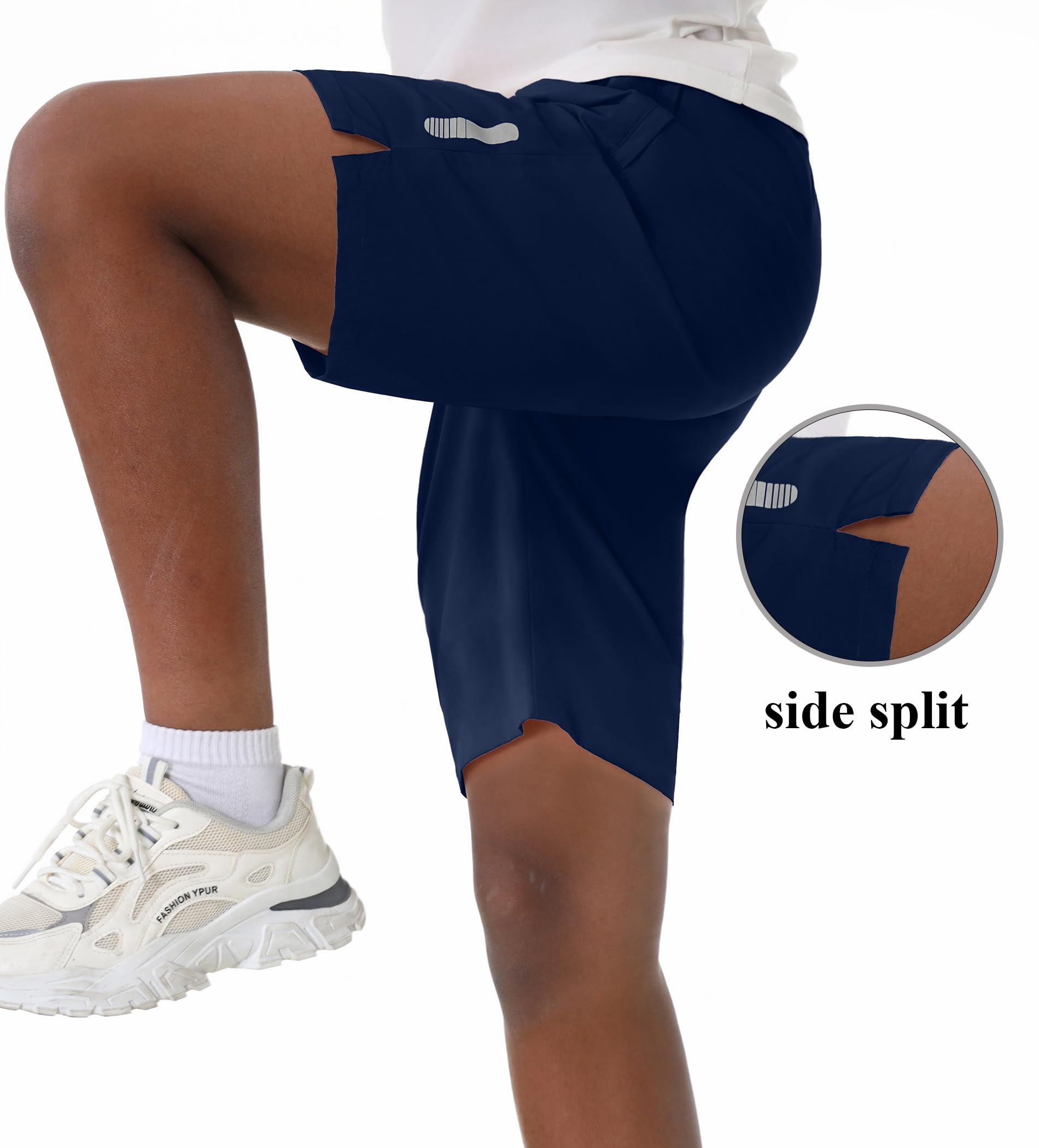 EXARUS Sport-Shorts für Jungen, 10,2 cm/15,2 cm, schnell trocknend, leicht, verstellbar, elastische Taillentaschen, Basketball, Fußball, Laufen
