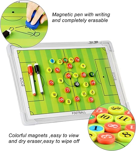 Miniatura 5 de LEAP Magnetic Coach Boards Dry Erase Marker Clipboard with Hanger, Magnets and Dry Erase Pen Eraser Soccer Hockey Basketball Baseball
