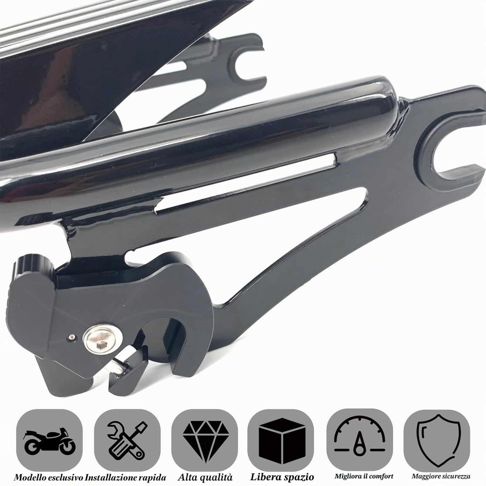 Portapacchi posteriore per moto, portabagagli per Electra, Street Glide, Road King, FLHX, FLHT 2009-2024, portapacchi posteriore nero, supporto per ripiani, accessori per moto