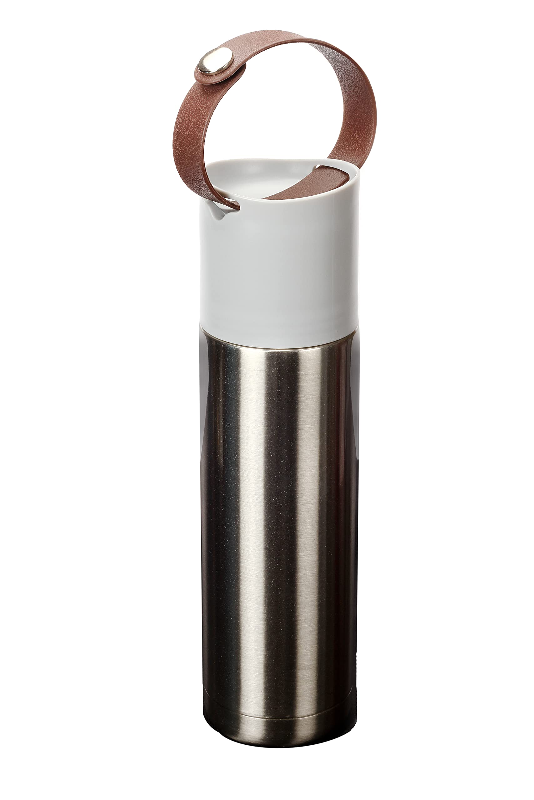 HomesoulHot and Cold Stainless Steel Vacuum Thermo Flask Bottle with Rubber Handle, 500 ml (Grey)