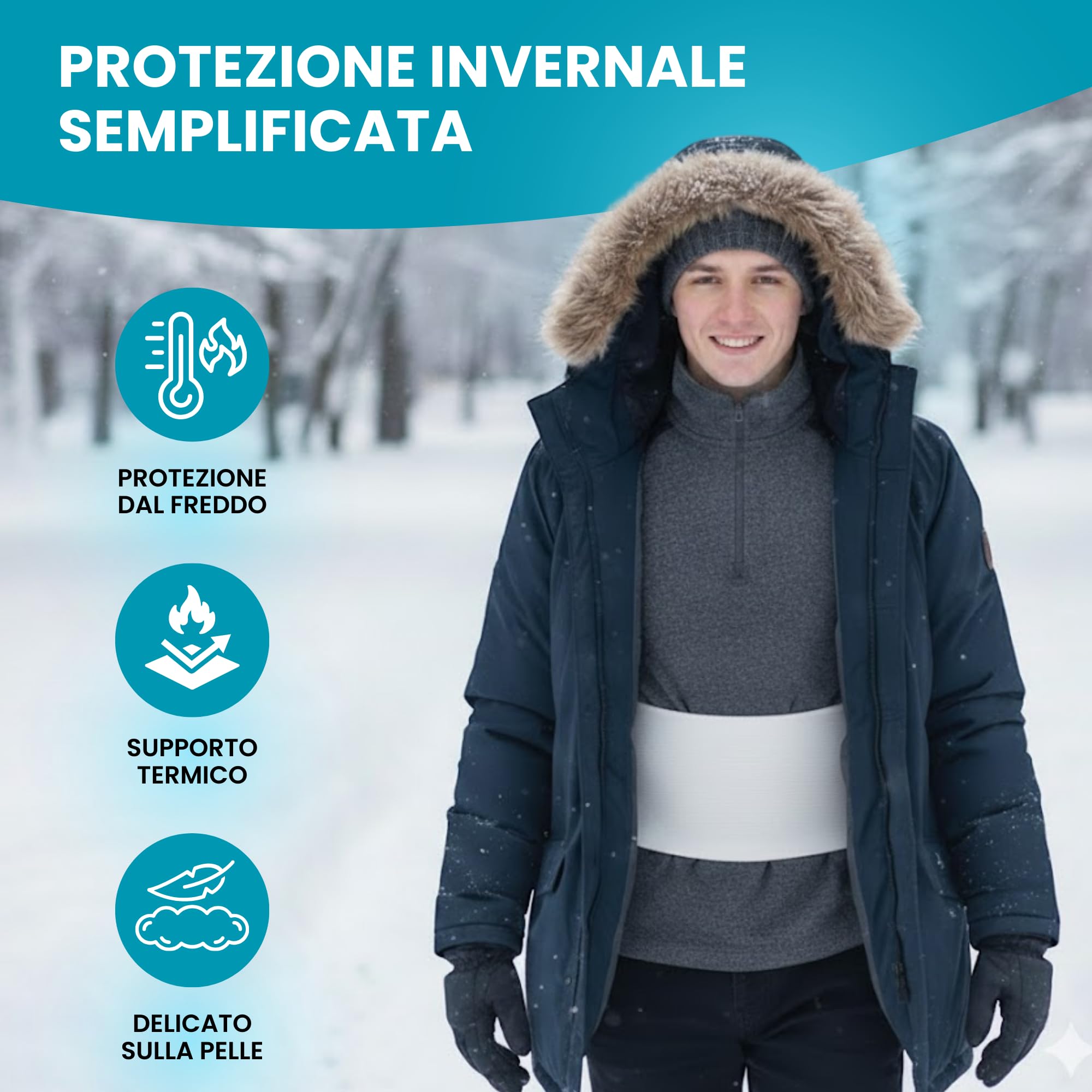 BeFit24 Pancera in Lana Angora per Uomo e Donna | Fascia Termica Lombare | Protezione Reni e Schiena | Scalda-Reni per Sollievo Dolore Lombare | Supporto traspirante Prodotto in Europa