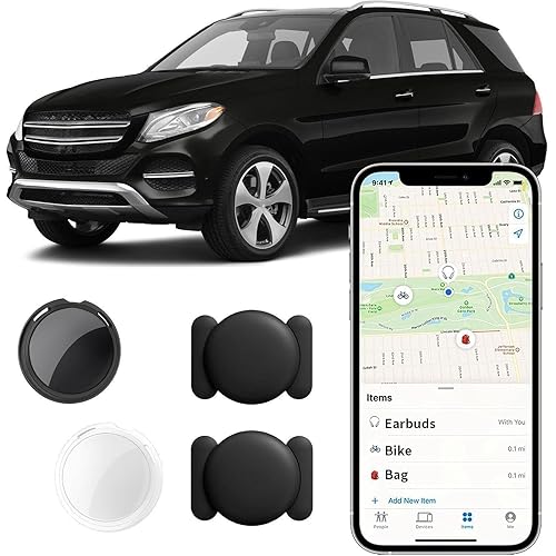 2 Pack No Subscription GPS Tracker for Vehicles Work with Find My (iOS Only) Magnetic Case Real-Time Mini Car Tracker Tag Hidden Car Locator Global Coverage Tracking Device No Monthly Fee Required