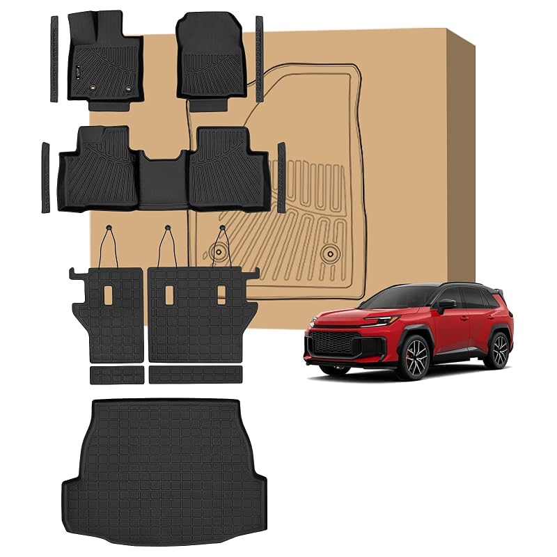 Tapetes Automotivos de TPE para Toyota RAV4 Hybrid 2026 com Protetor de Porta-Malas, Encosto e Soleiras Peleus, Kit com 4 Protetores