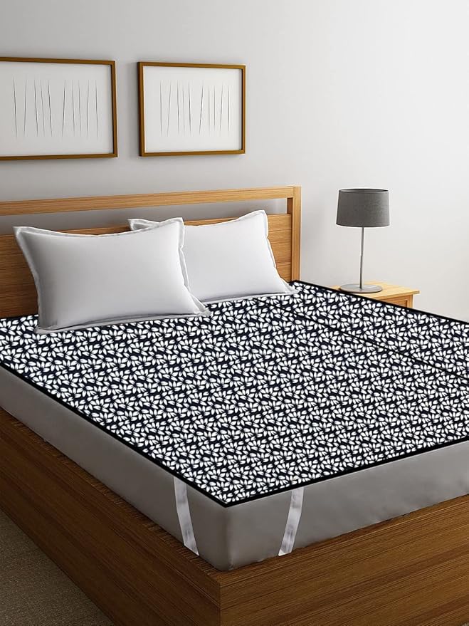 Bed Shield -Easy Clean 100% Waterproof Fabric Bedsheet/Mattress Protector for Kids Urine/Water Spills with Elastic Straps Corners for Perfect Fitting (Random Colors and Design, Double Bed / 72 * 72)