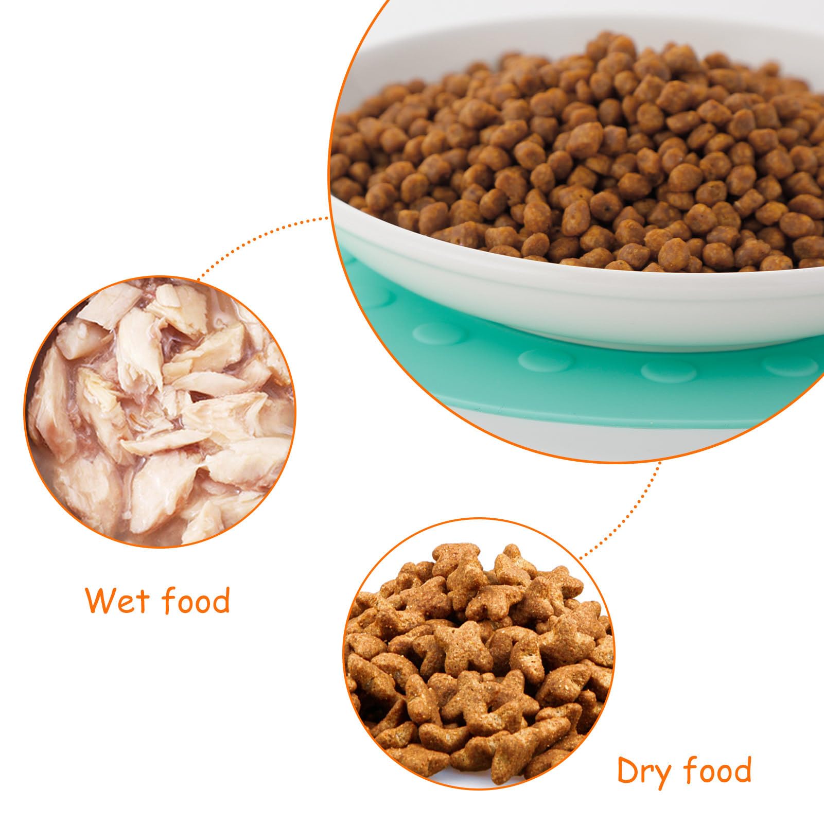 Lot de 3 gamelles pour chat en céramique : comprend une gamelle pour chiot et une gamelle d'eau avec tapis de gamelle