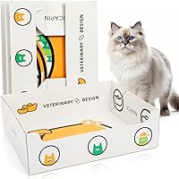 Vista 1 de Teling 4 Pcs 19 x 15 x 6 Inch Foldable Kitty Litter Boxes Large Disposable Cat Litter Container Double Layer Waterproof Travel Jumbo Litter Box for