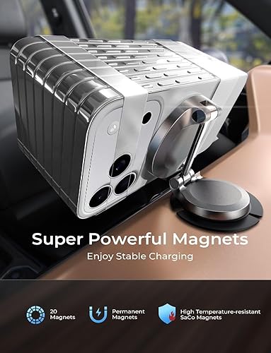 Miniatura 4 de LISEN Cargador de Montaje para Auto MagSafe, Cargador Inalámbrico Magnético para Auto de Carga Rápida de 15W Mini y Carga Rápida, Soporte Ultra