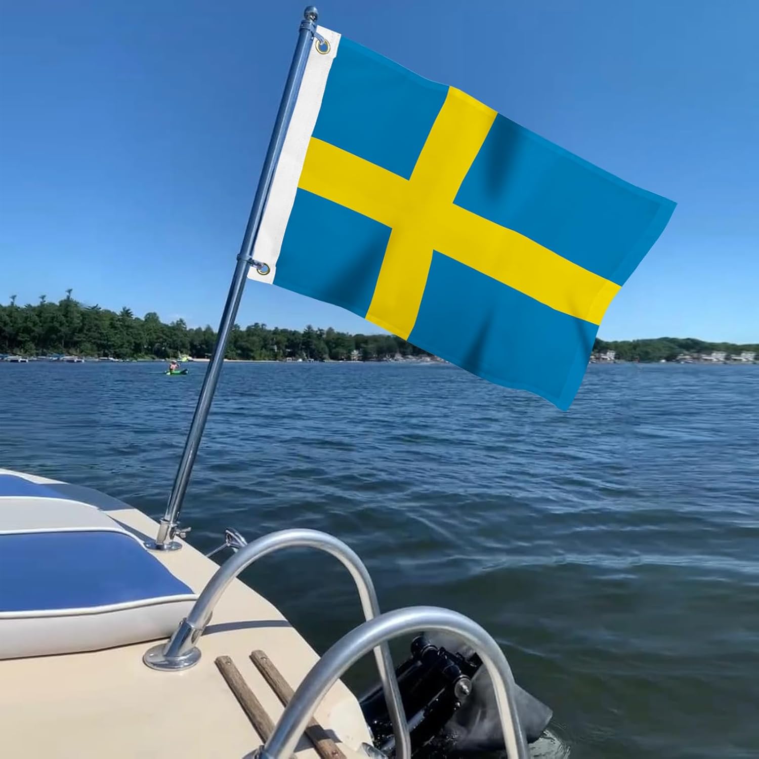 Sweden Flag 12x18 inches for Boat, Vivid Color Small Swedish Flags with 2 Brass Grommets Nautical Outdoor - Image 4