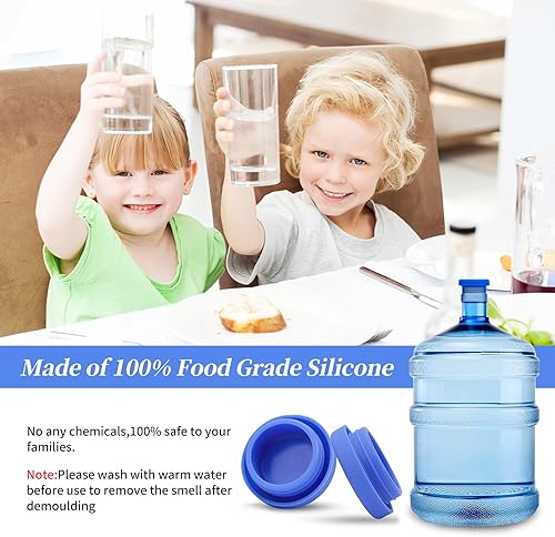 Miniatura 3 de Tapas para botellas de agua de 5 galones, paquete de 4, tapas de repuesto de silicona para jarra de agua de 5 galones, reutilizables, antiderrames,