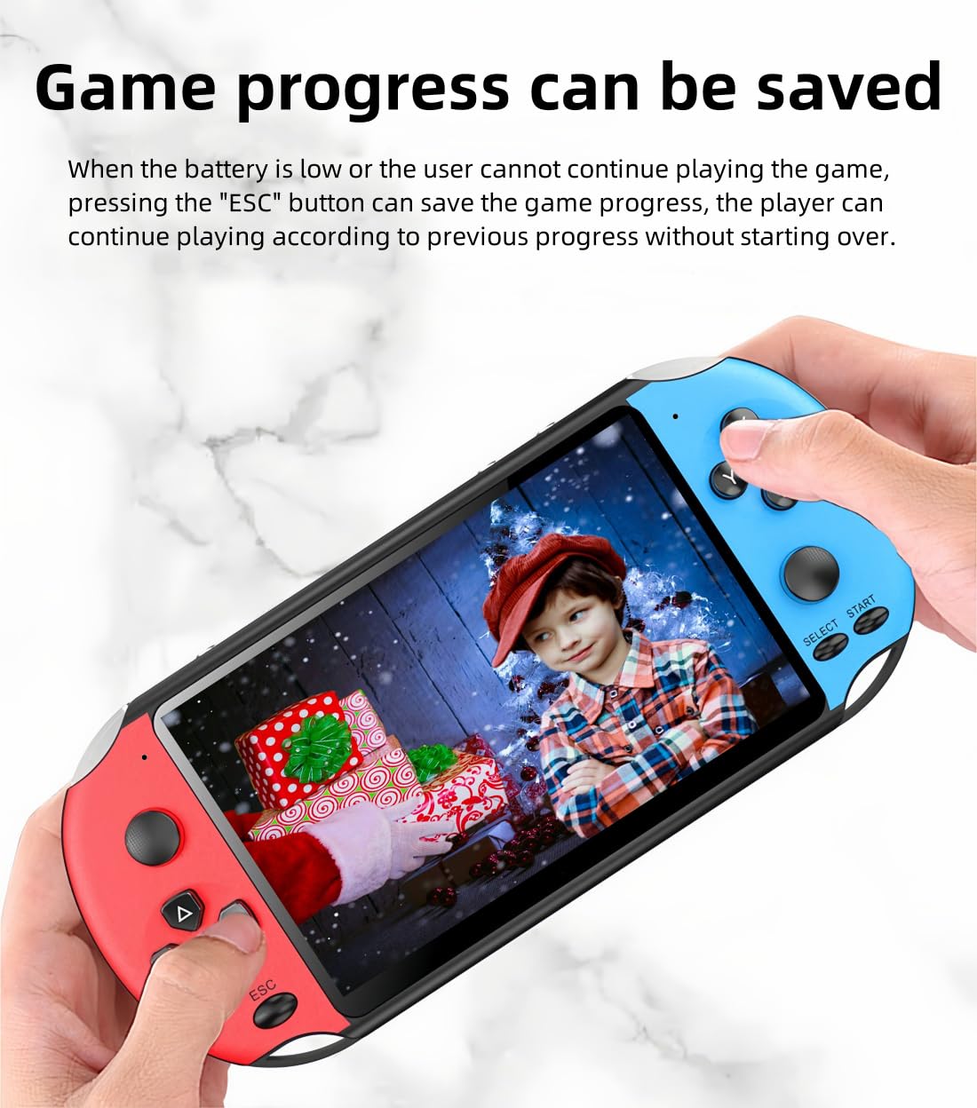 TAQY 5.5 inch Colorful Video Game Console Multiple Simulators Built in 9000 Games Can Save/add/Delete Electronic Game Handheld Gaming Retro Portable Game Device Toys Children image 5 of 9 B0CY4PRM7Q