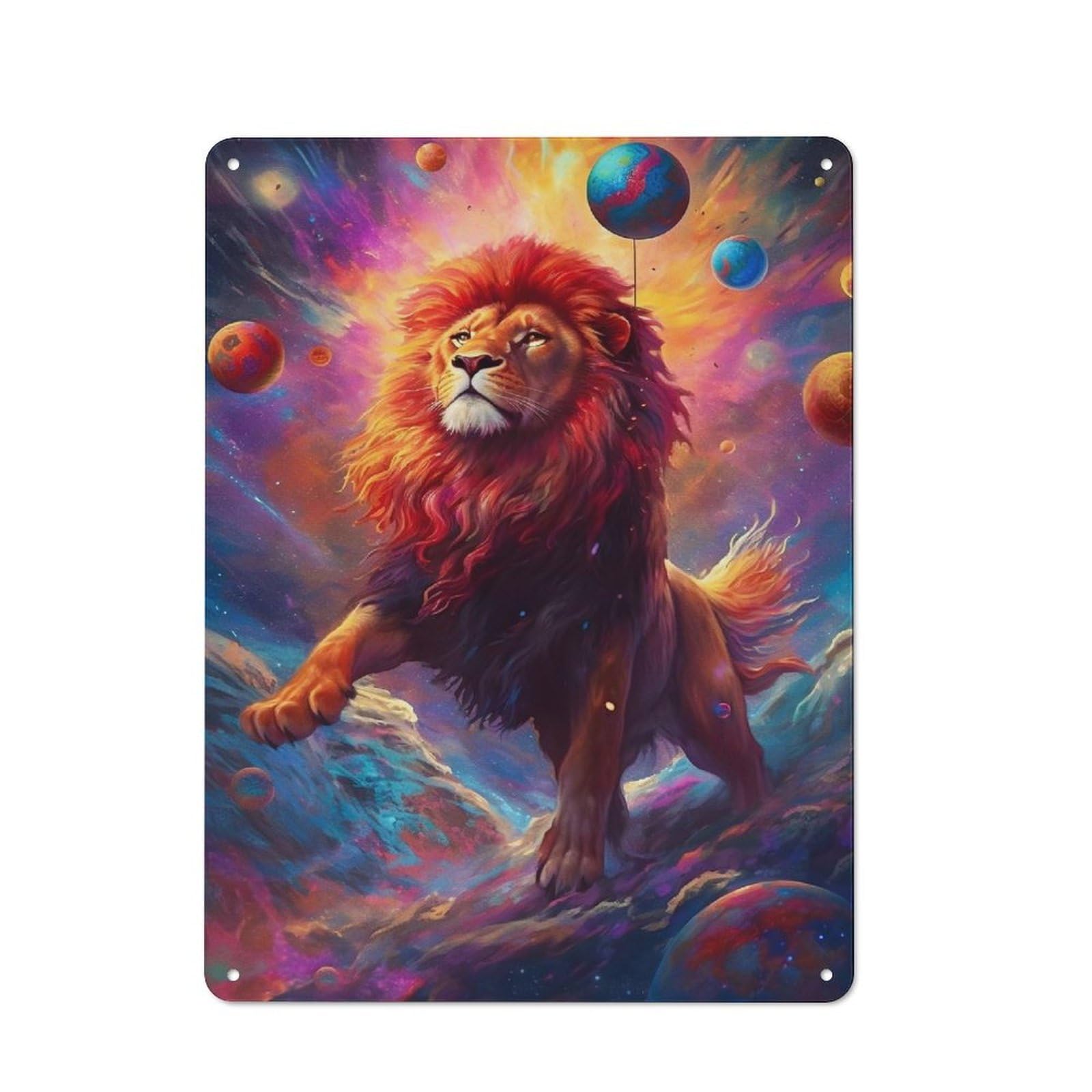 Junmoney Style-10 Funny Lion Rustic Metal Sign 40X30cm For Garden Room Or Summerhouse, For Themed Interiors In Garden Rooms And Summerhouses