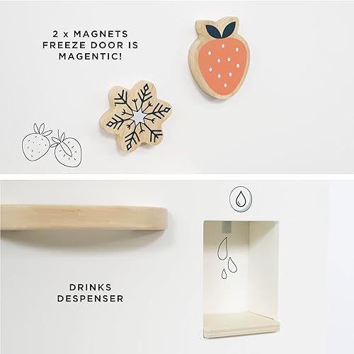Miniatura 7 de Le Toy Van Juego de nevera y congelador de madera independiente  Gran refrigerador y congelador con accesorios Juego de simulación - Adecuado para