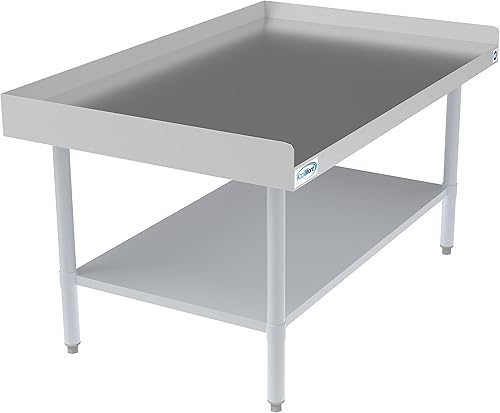 Miniatura 3 de KoolMore EQT-163048 Soporte de equipo comercial de acero inoxidable calibre 16 soporte de plancha resistente de 30 x 48 pulgadas con estante inferior