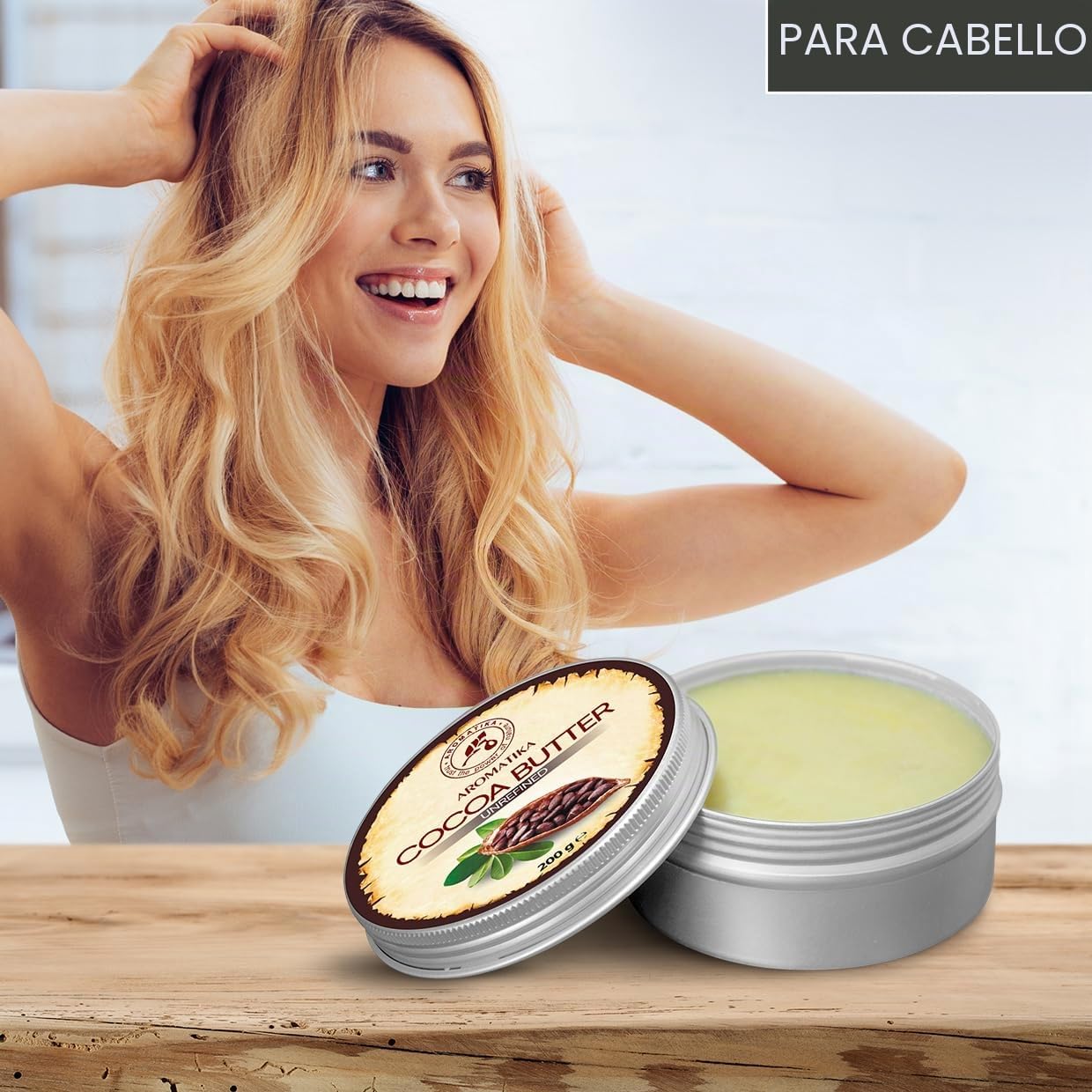 Manteca de Cacao 200g - Burkina Faso - 100% Puro & Natural - Manteca de Semilla de Theobroma Cacao - Grandes Beneficios para Piel - Cabello - Rostro - Cuerpo - Labios - Cocoa Butter