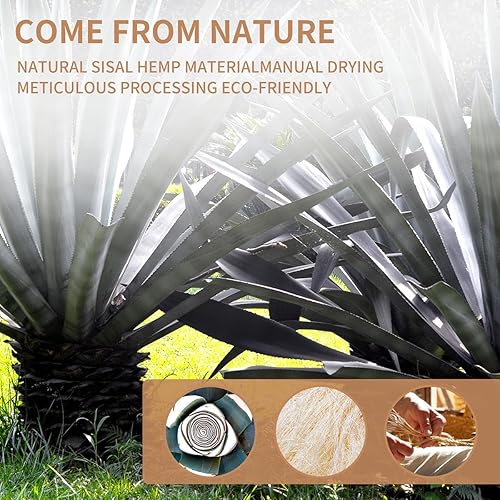 Miniatura 7 de Cuerda de sisal para rascador de gatos, 532 pulgadas de diámetro, cuerda de 164 pies para rascador de gatos, piezas de repuesto de torre de árbol,