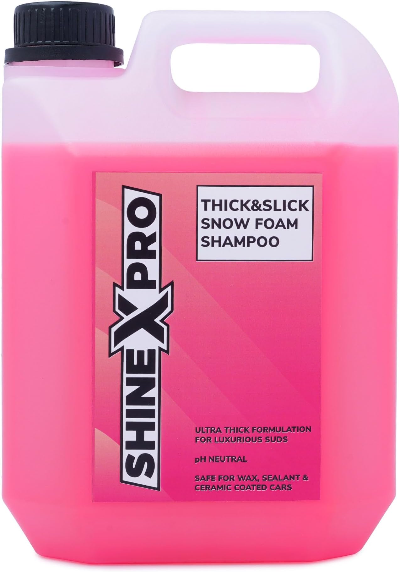 ShineXPro 2.7L SuperThick Car Wash Shampoo Concentrate - pH Neutral, Thick Suds - Thick&Slick Snow Car Foam Shampoo That Works With Both Bucket Wash And Foam Cannon (2.7 L)