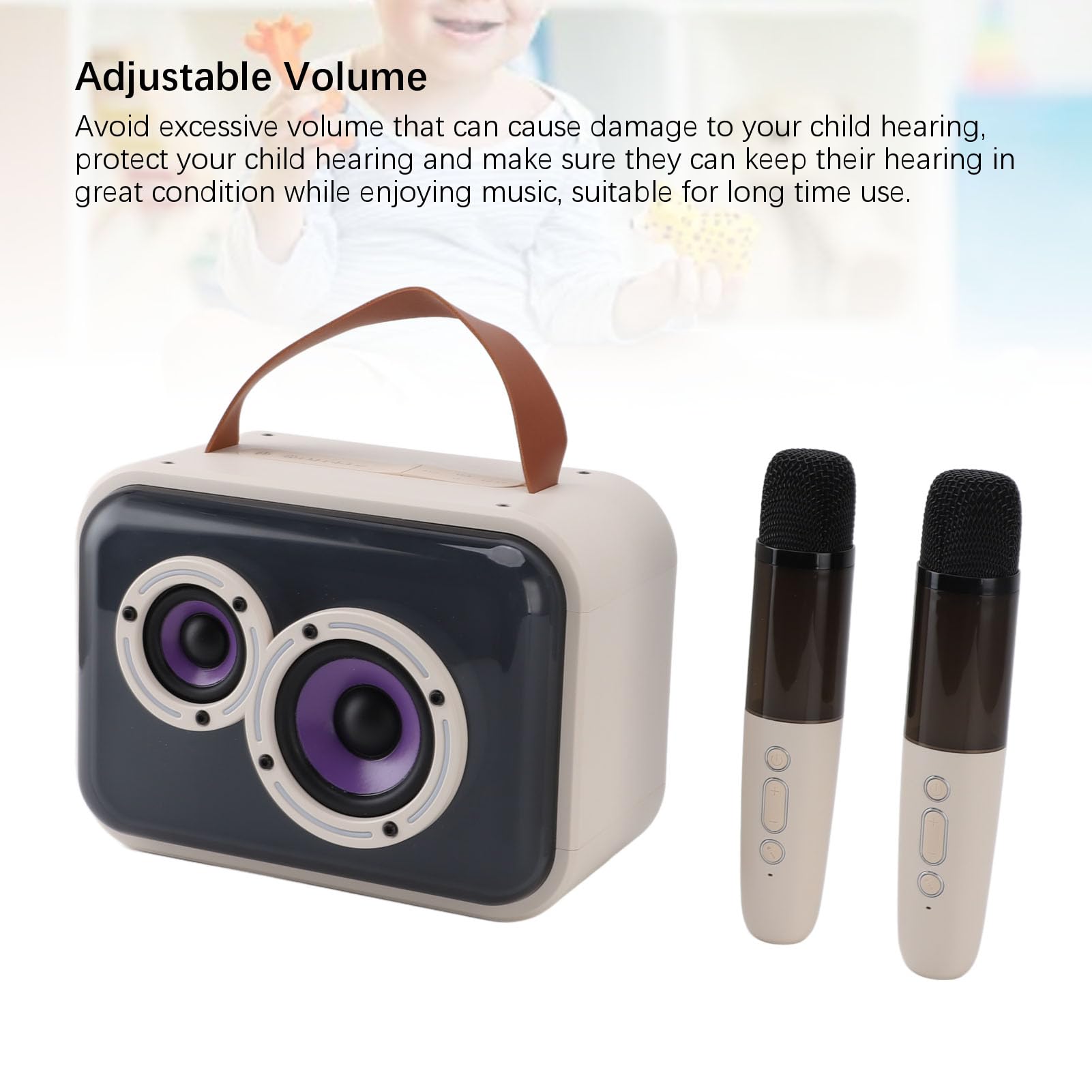 Hidyliu Macchina per Karaoke con Microfono per Bambini Portatile con Luci Colorate Bluetooth Senza Fili per Feste e Riunioni