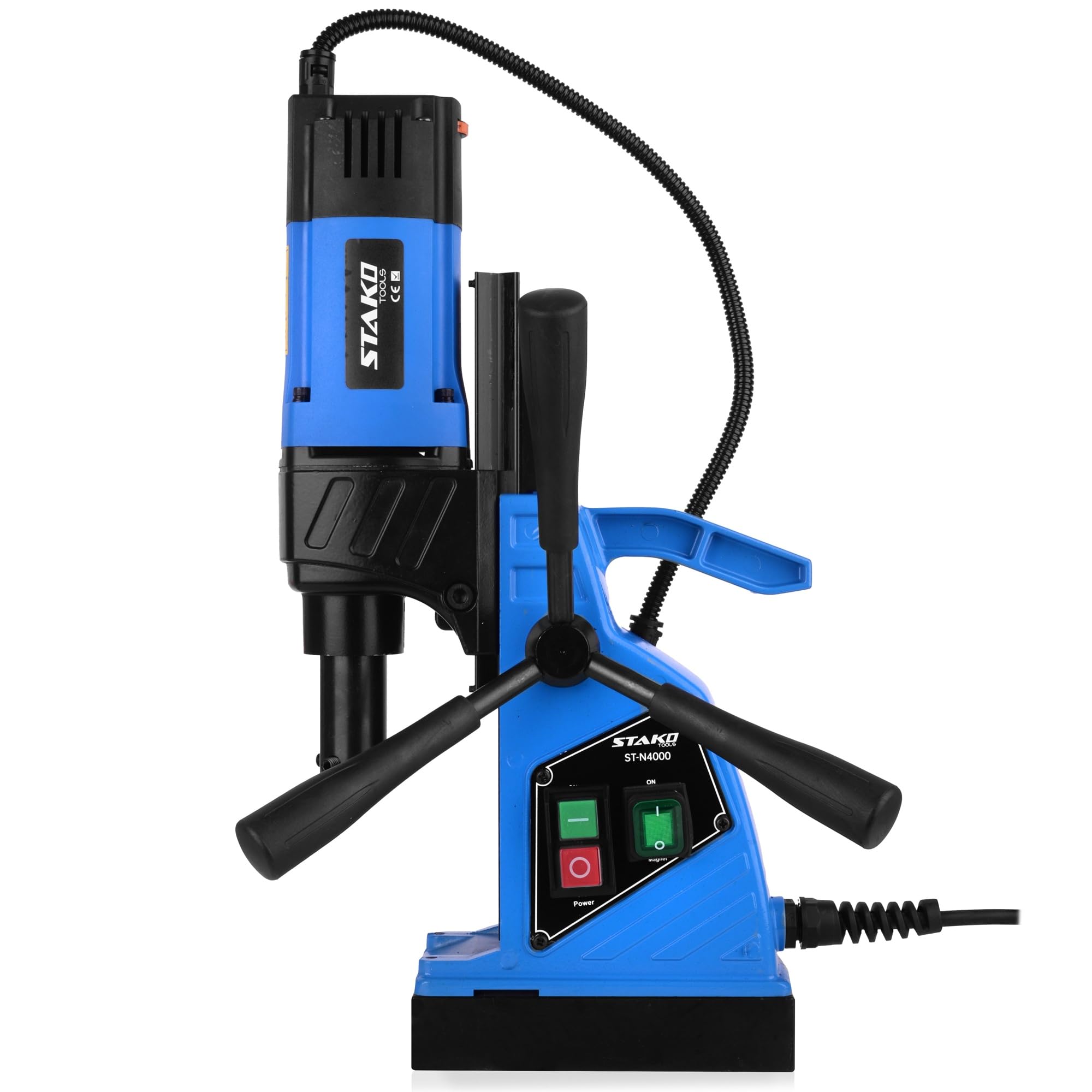 STAKO ST-N4000 Max Ø 40 mm Trapano magnetico 1480 W con valigetta – Magnetkraft 15500N – Carotatrice portatile per lavorazione dei metalli con Weldon 19 mm e Mandrino B16 3-16 mm – Leight 10 kg