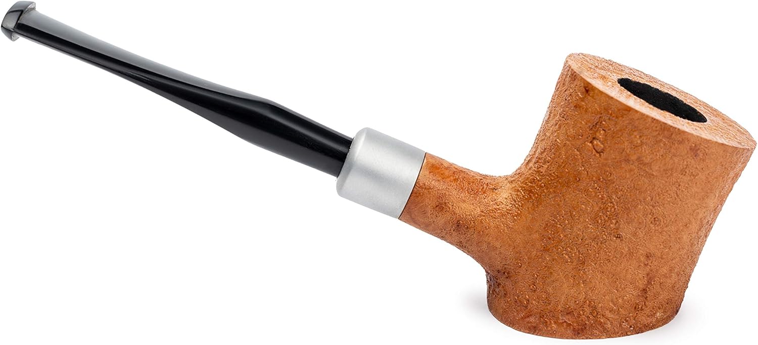 Dr. Watson - Briar Tobacco Pipe, Handcrafted, Classic Poker Shape, Comes with Pouch, Boxed (Gold)