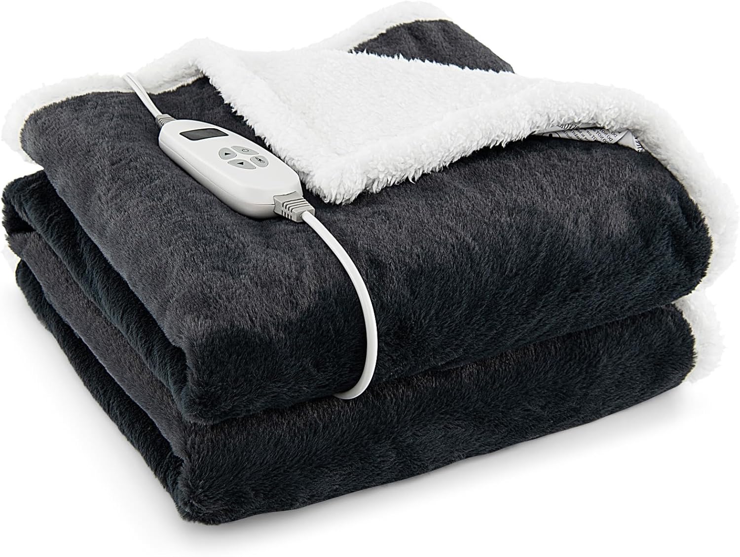 DORTALA Electric Heated Blanket Throw, 155 x 129 CM Reversible Sherpa