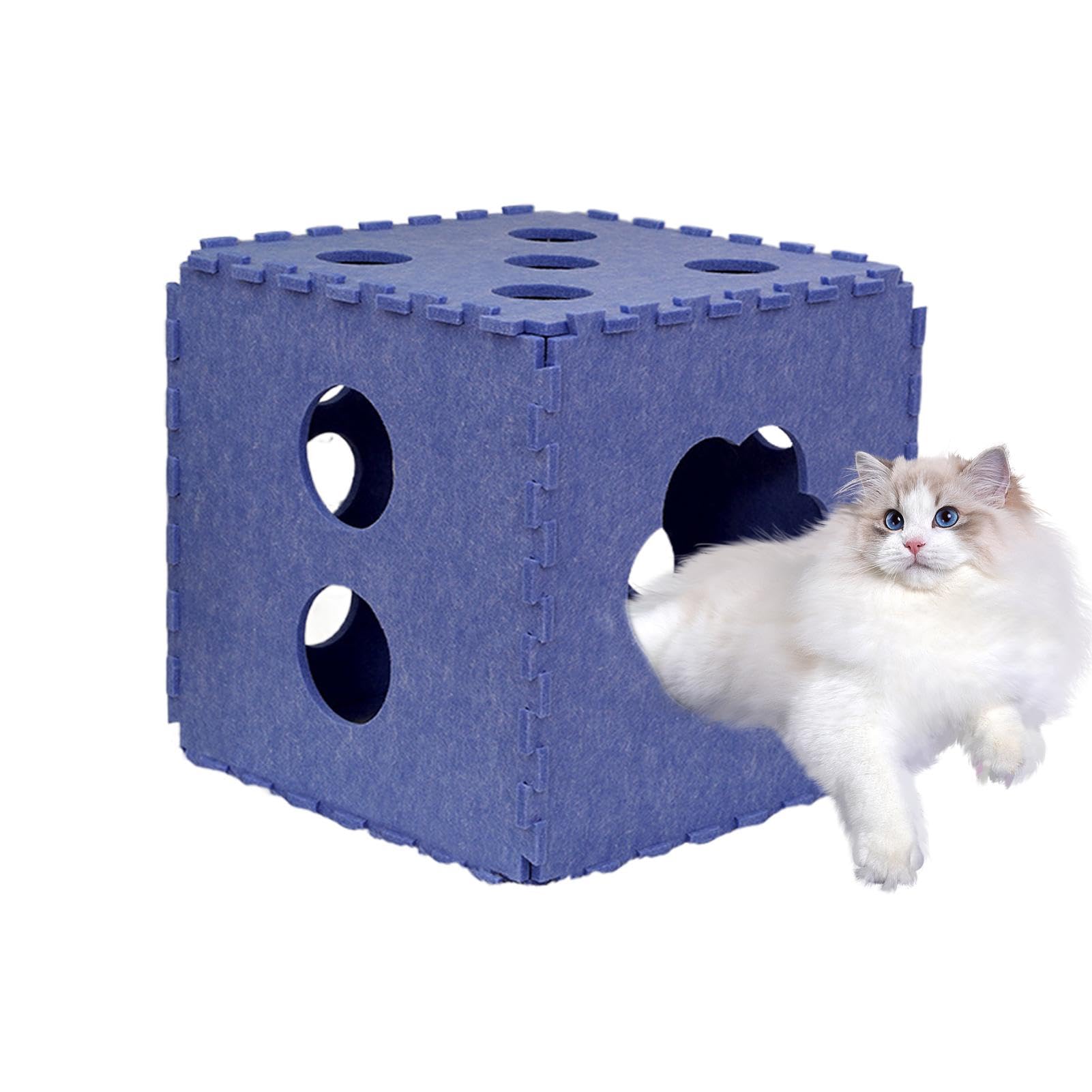 Cube d'intérieur pliable pour chat lit nid en feutre respirant maisonnette animaux