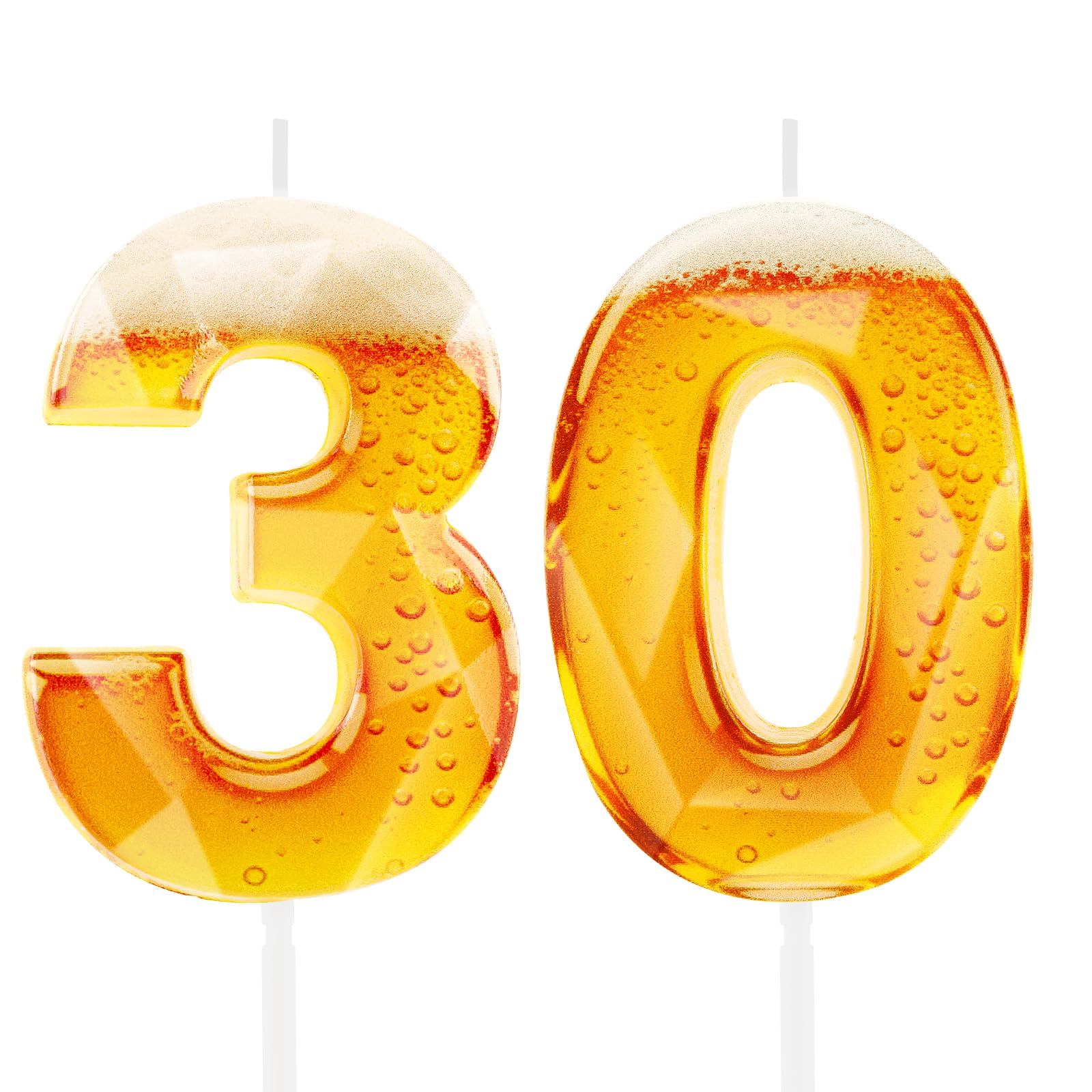Funny Beer Themed Birthday Candles for Men, 30th Birthday Cake Topper Decorations for Beer Lovers, Novelty Design Party Supplies for 30 Year Old Dad Husband Grandpa