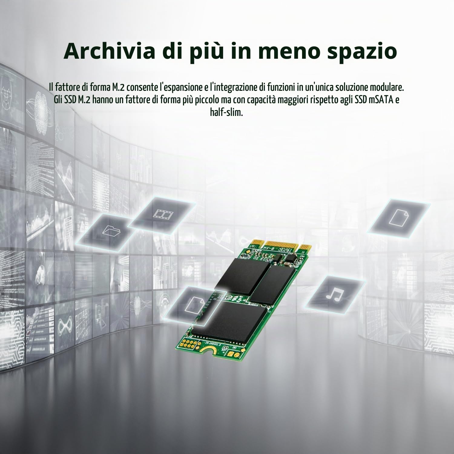 Transcend TS128GMTS430S Unità a Stato Solido Interna 128 GB, SATA III 6 Gb/s, 42 mm, M.2 SSD 430S