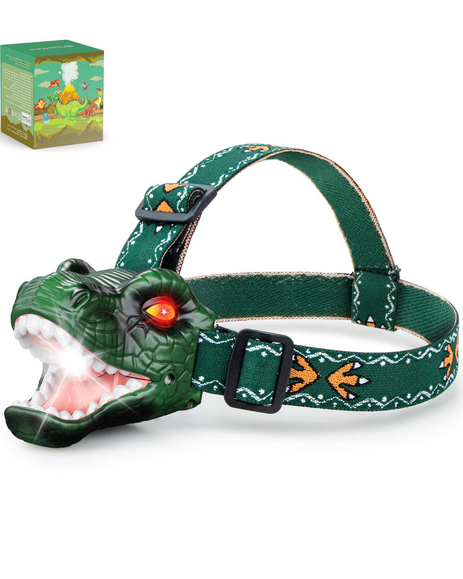 Dinosaur Headlamp for Kids - T-Rex Flashlight -1