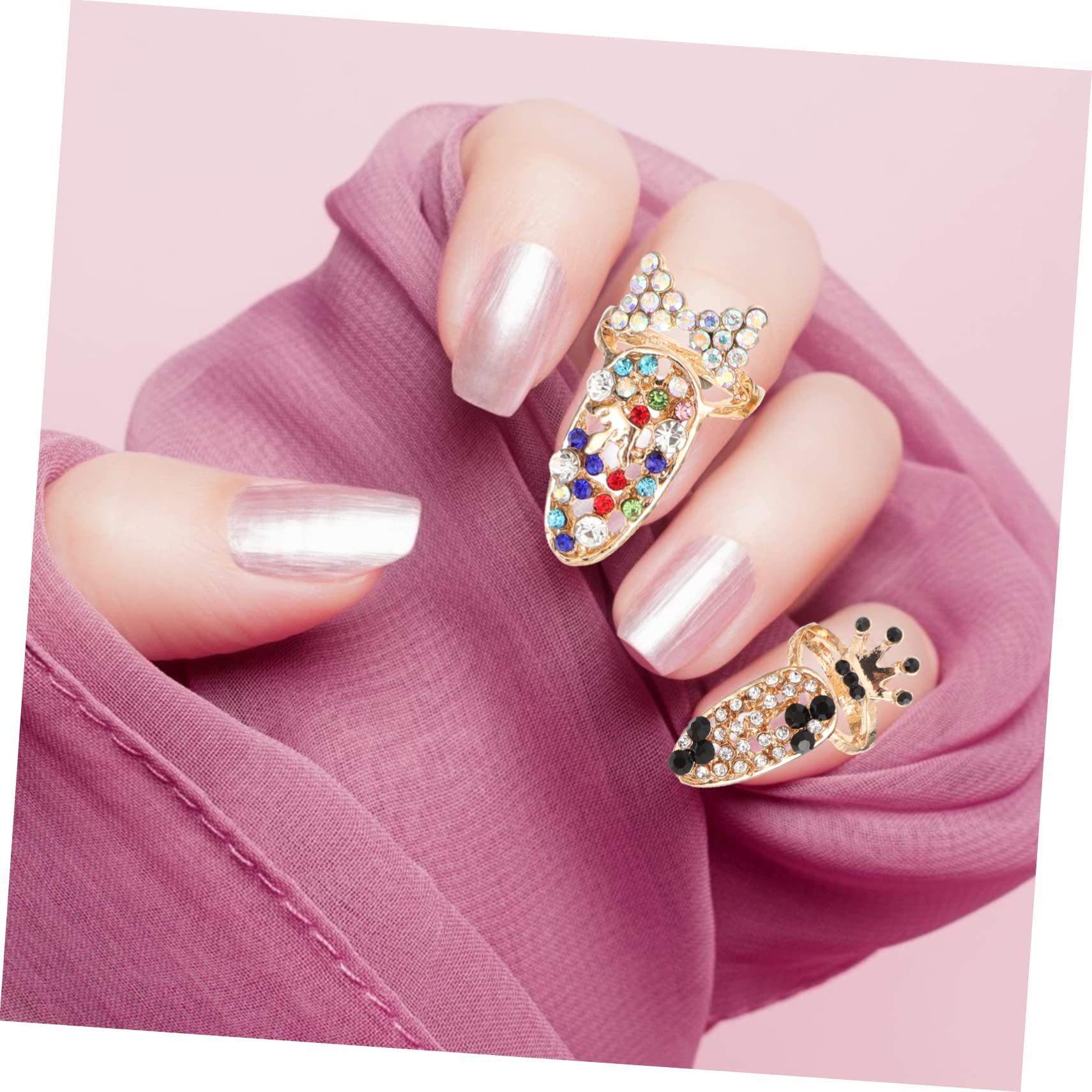 4 Set Decorativi Per Unghie Cristallo Manicure Chic Per Feste E Cosplay Facili Indossare Adatti E Adulti 12 Pezzi * 4